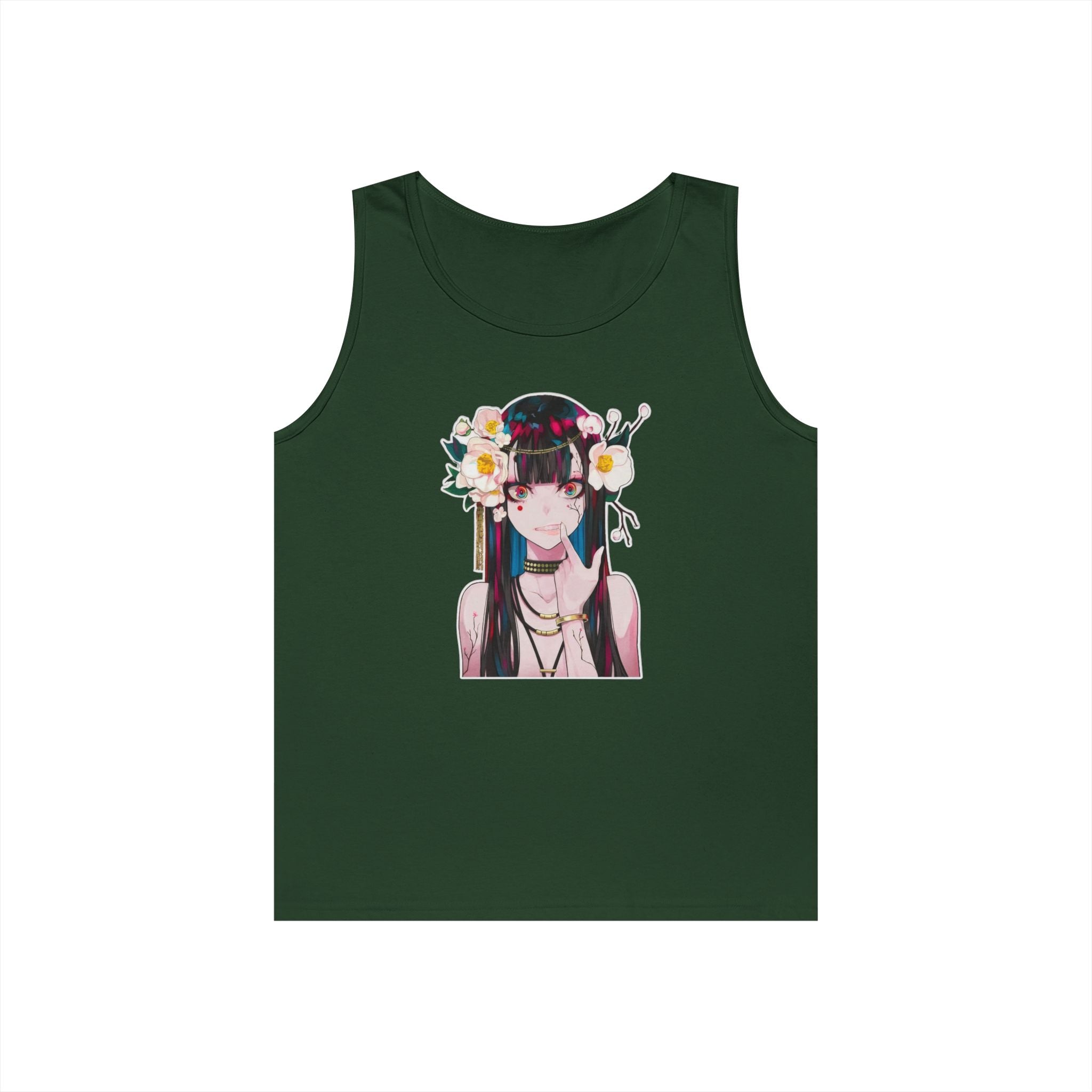 Vampire Girl Dark Fantasy Heavy Cotton Tank Top