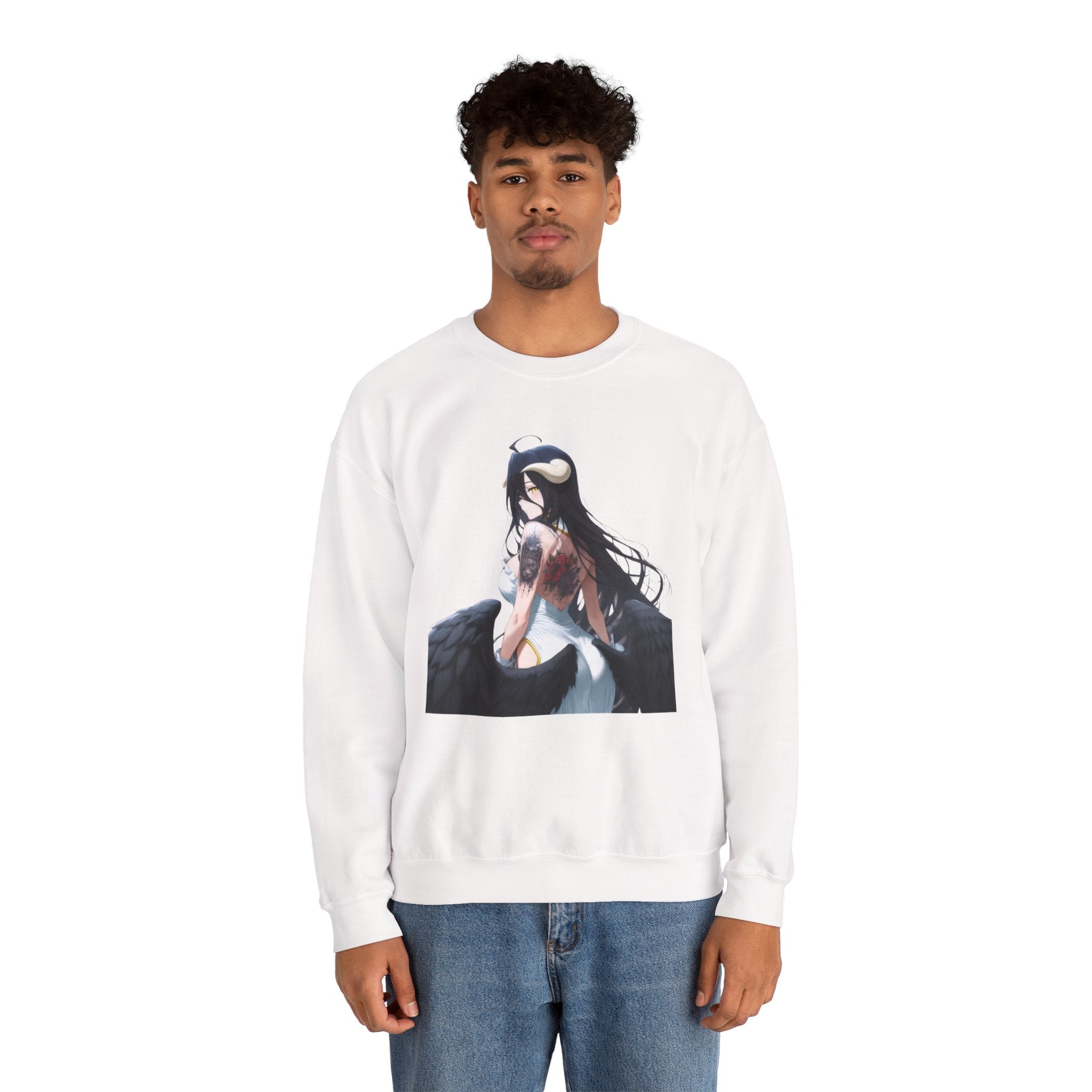 Gothic Albedo Overlord Waifu Unisex Heavy Blend™ Crewneck Sweatshirt
