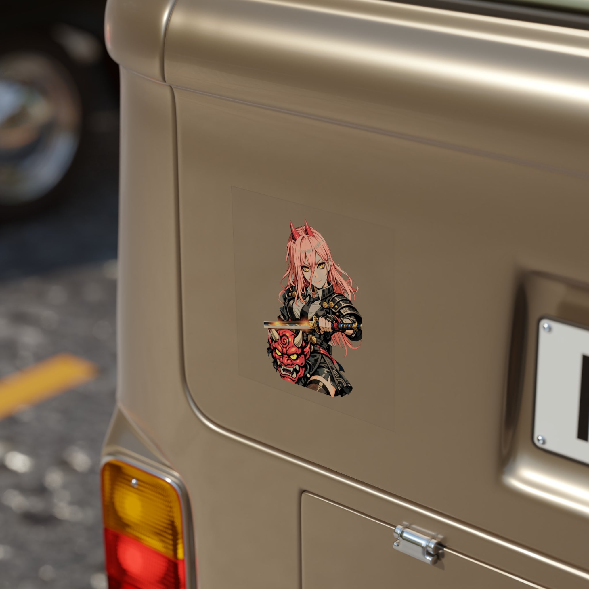 Demon Girl Power Katana Warrior Sticker