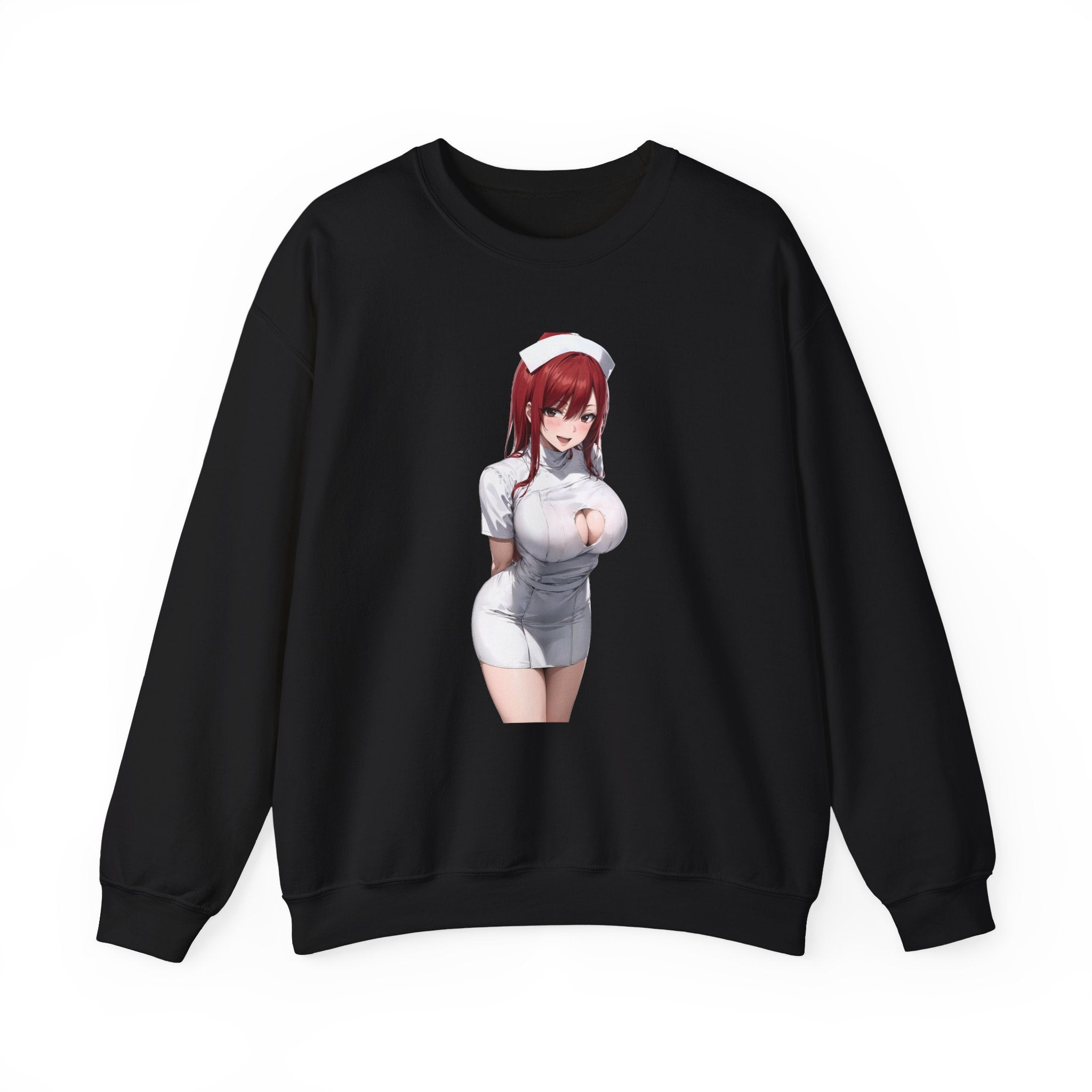 Ezra Scarlet Nurse Uniform Anime Unisex Heavy Blend™ Crewneck Sweatshirt