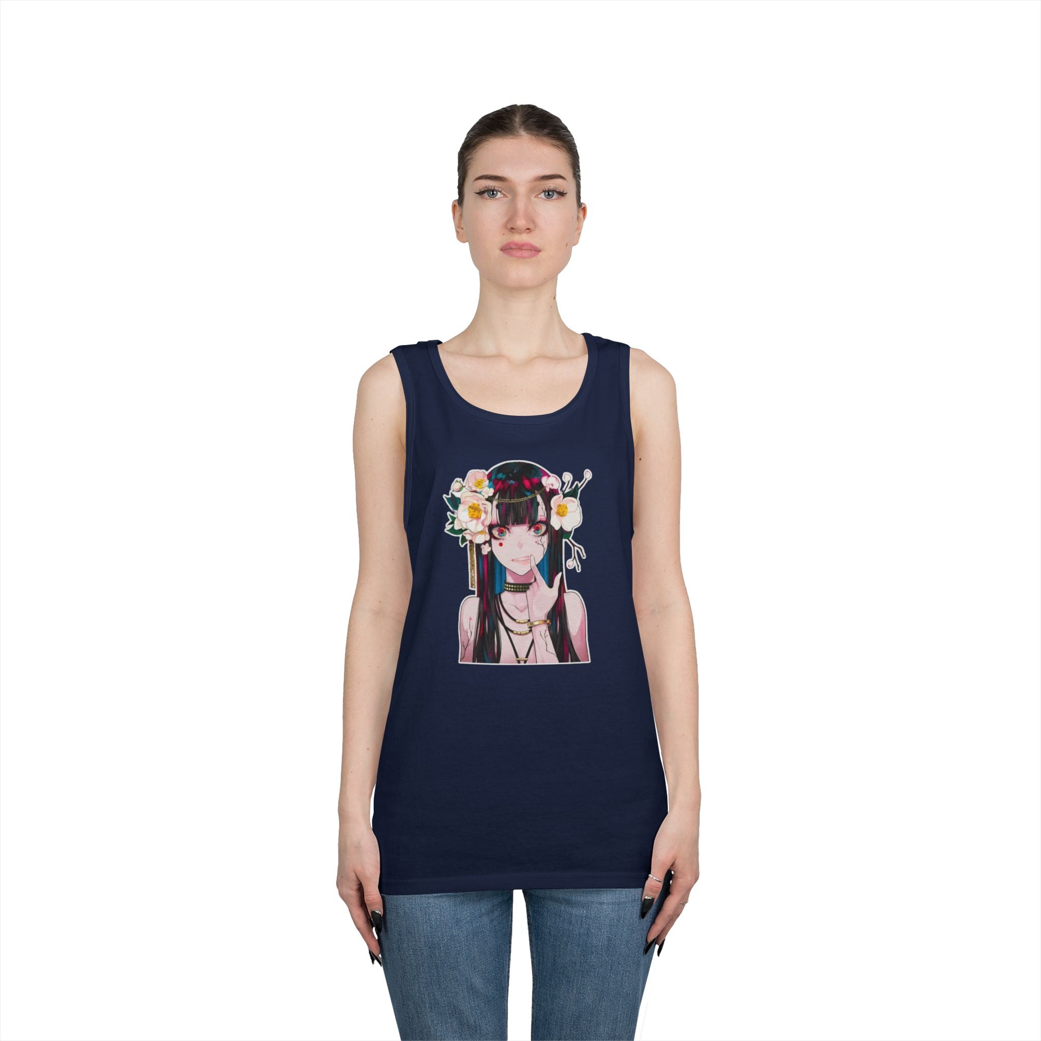 Vampire Girl Dark Fantasy Heavy Cotton Tank Top