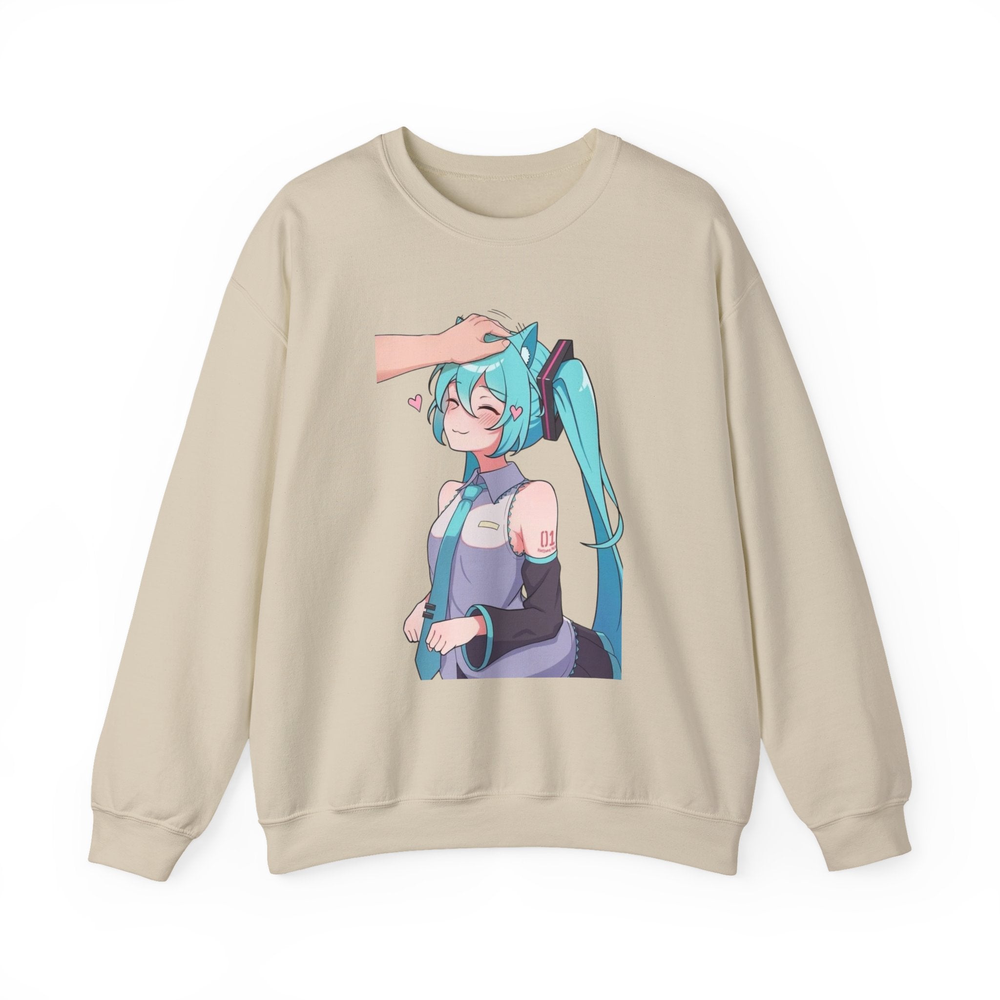 Hatsune Miku Headpat Smiling Catgirl Unisex Heavy Blend™ Crewneck Sweatshirt