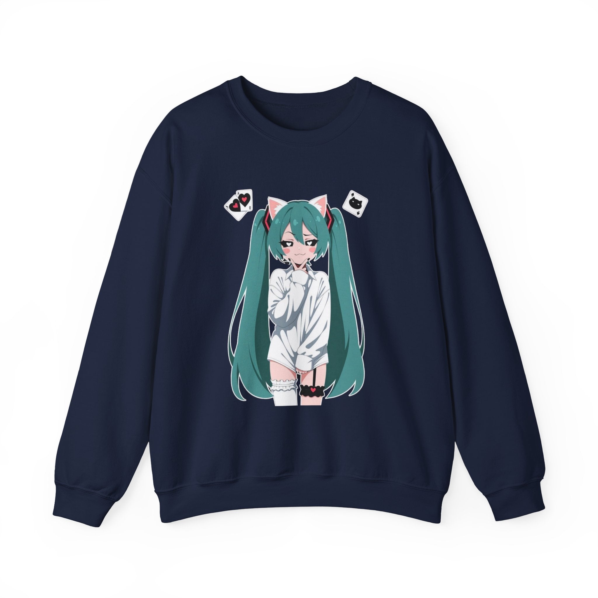 Hatsune Miku Catgirl Cute Unisex Heavy Blend™ Crewneck Sweatshirt