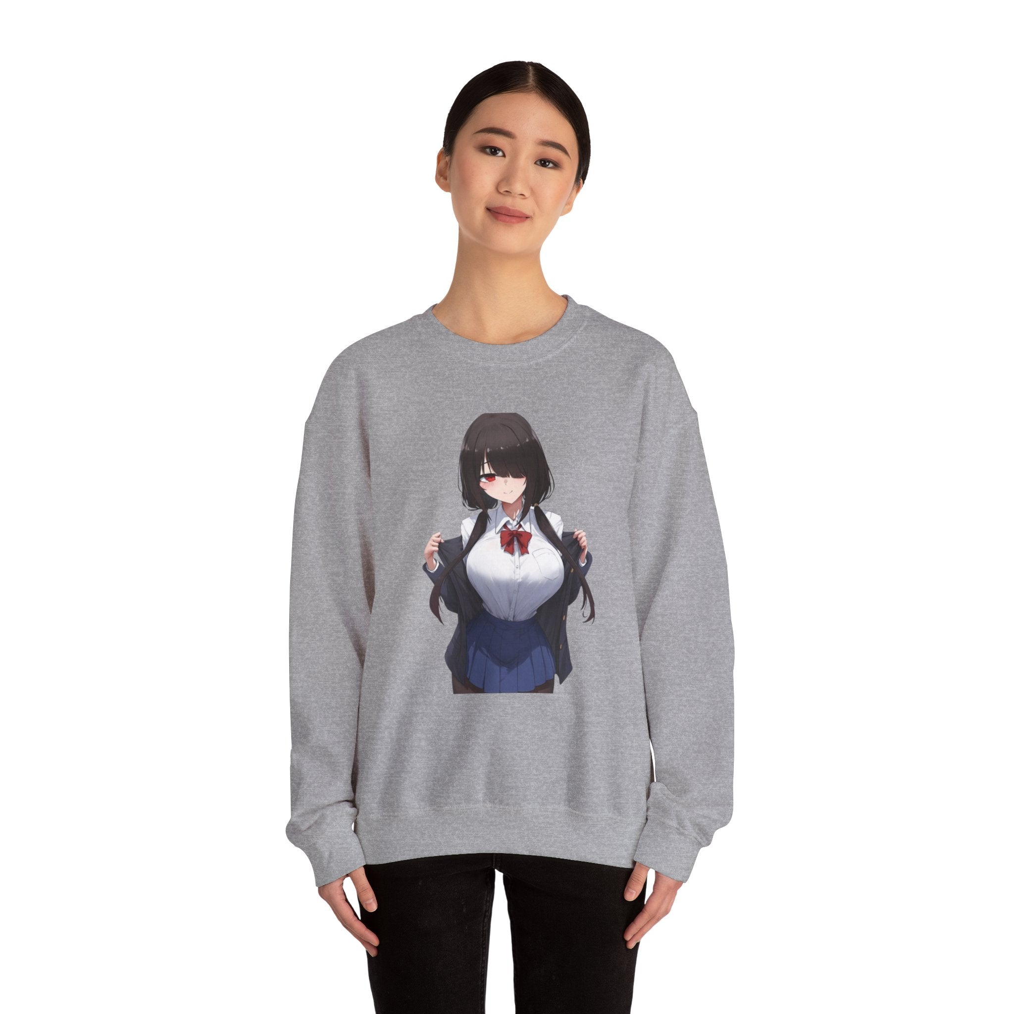 Tokisaki Kurum Schoolgirl Gothic Seductive Unisex Heavy Blend™ Crewneck Sweatshirt