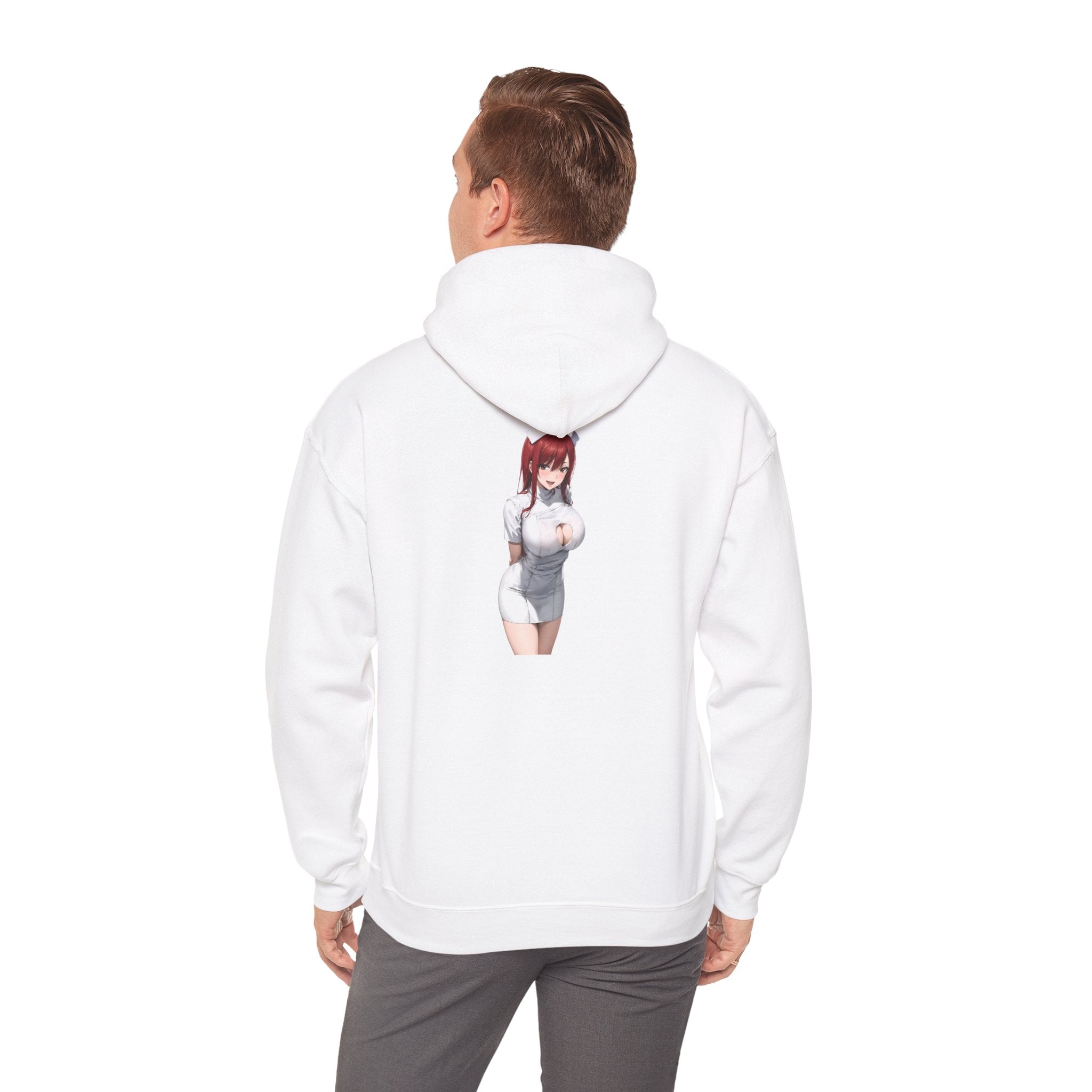 Ezra Scarlet Nurse Uniform Anime Unisex Heavy Blend™ Hooded Sweatshirt