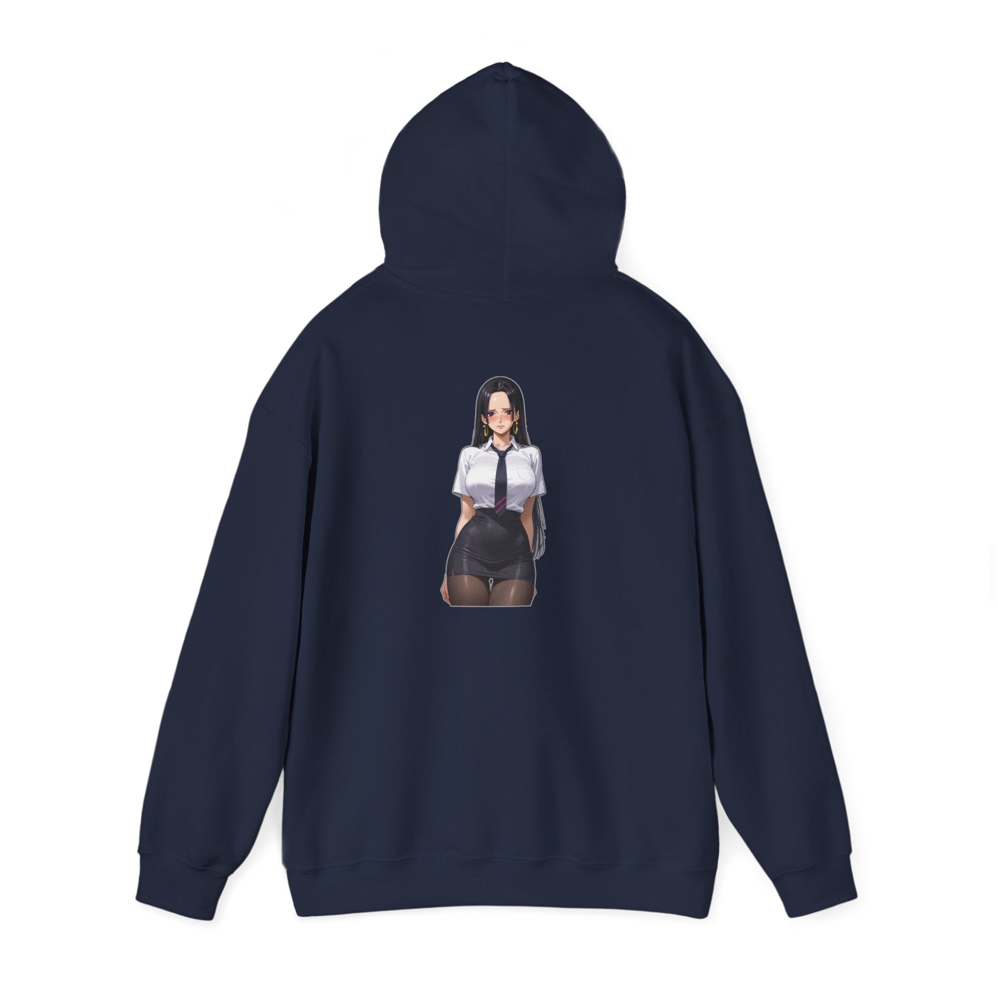 Nico Robin Office Lady Blushing Anime Unisex Heavy Blend™ Hooded Sweatshirt