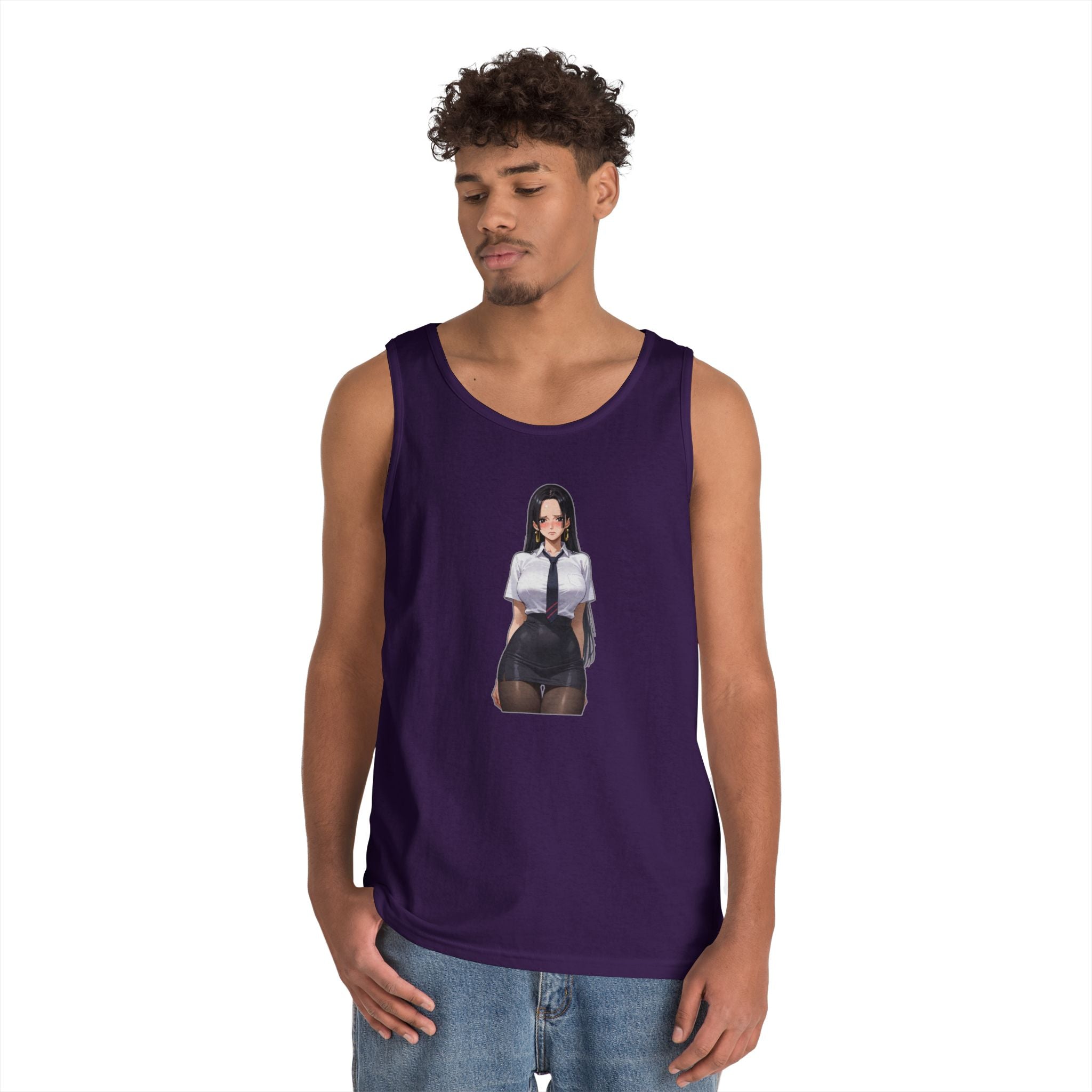 Nico Robin Office Lady Blushing Heavy Cotton Tank Top