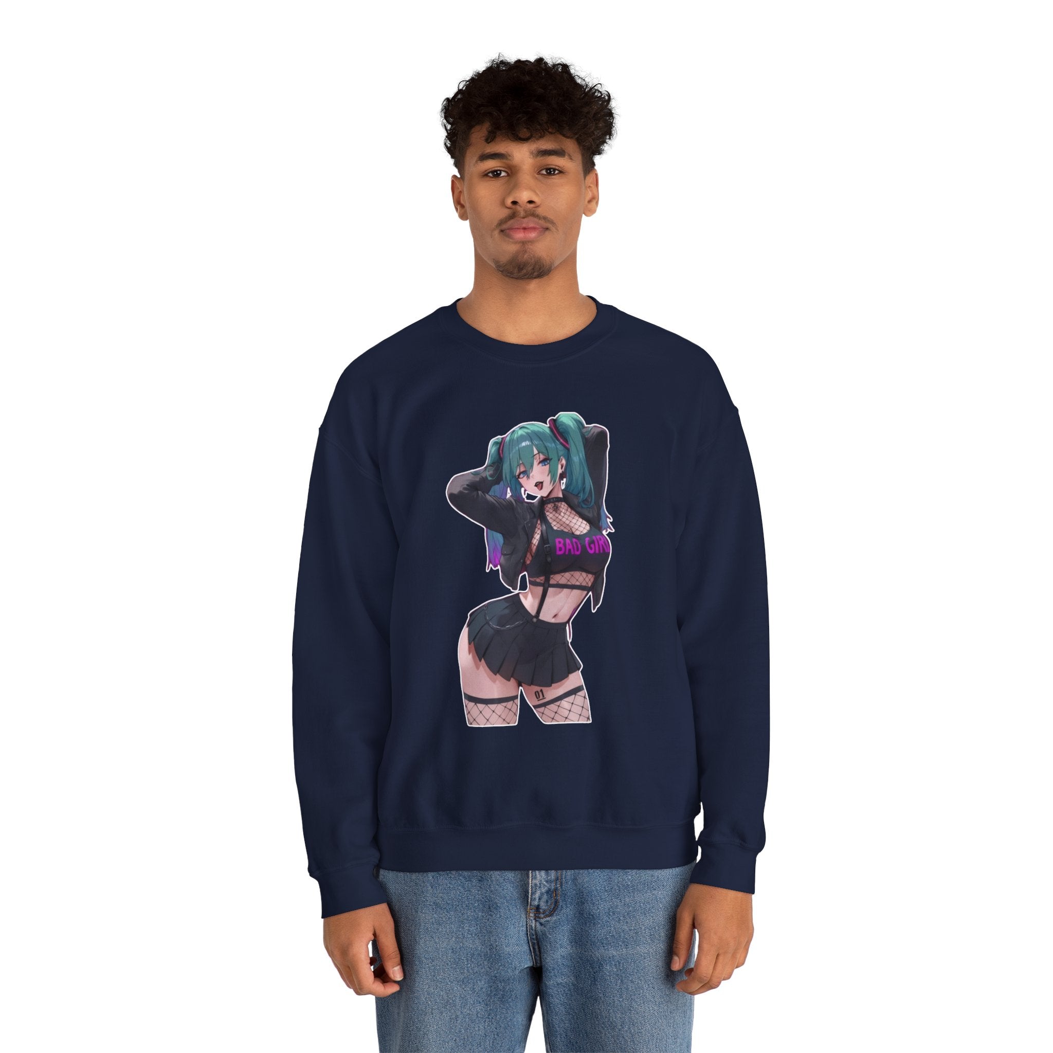 Hatsune Miku Baddie Unisex Heavy Blend™ Crewneck Sweatshirt