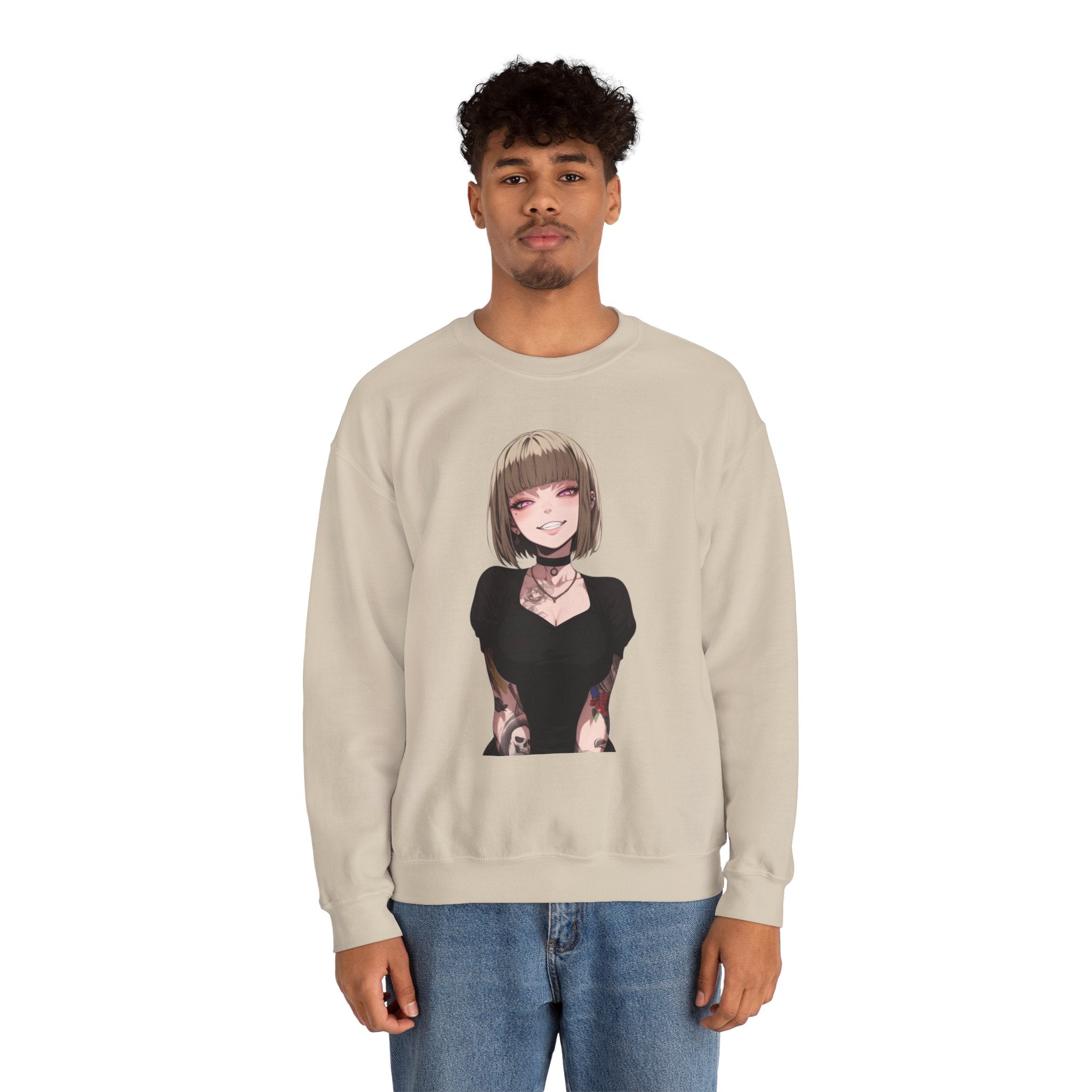 Sexy Style Himiko Toga Skull Tattooed Unisex Heavy Blend™ Crewneck Sweatshirt
