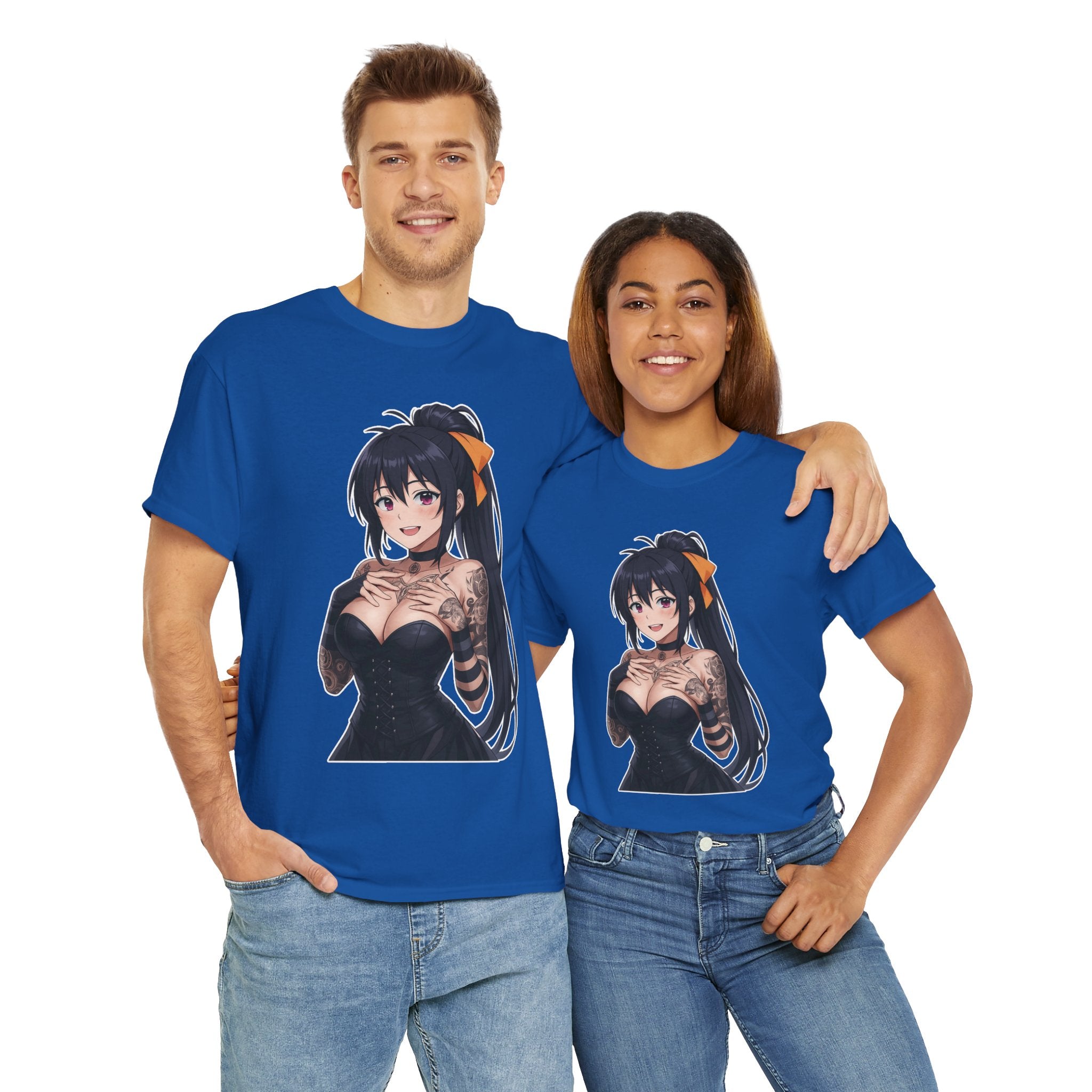 Gothic Style Akeno Himejima Tattoed Waifu Unisex Heavy Cotton Tee