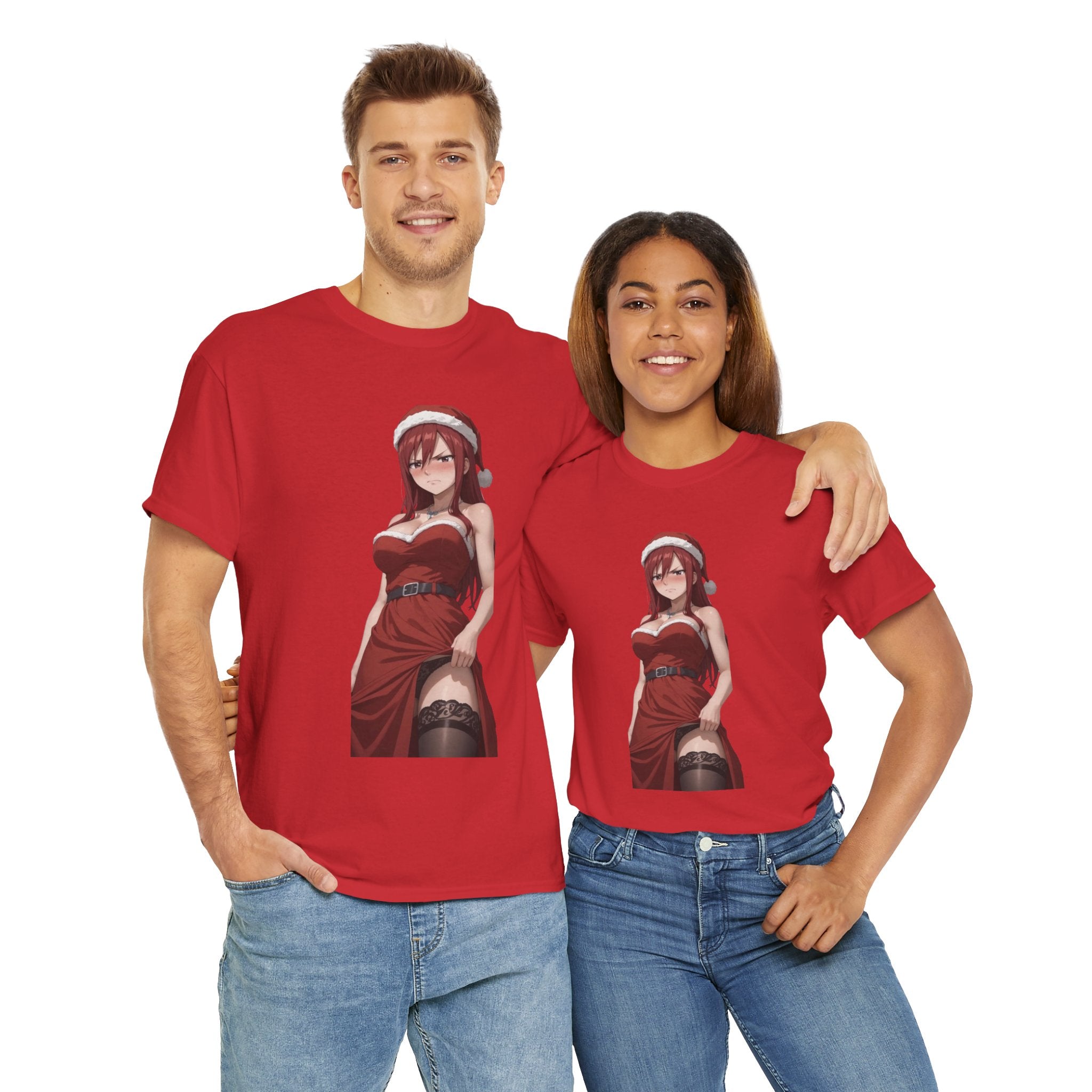 Ezra Scarlet Christmas Themed Angry Anime Unisex Heavy Cotton Tee