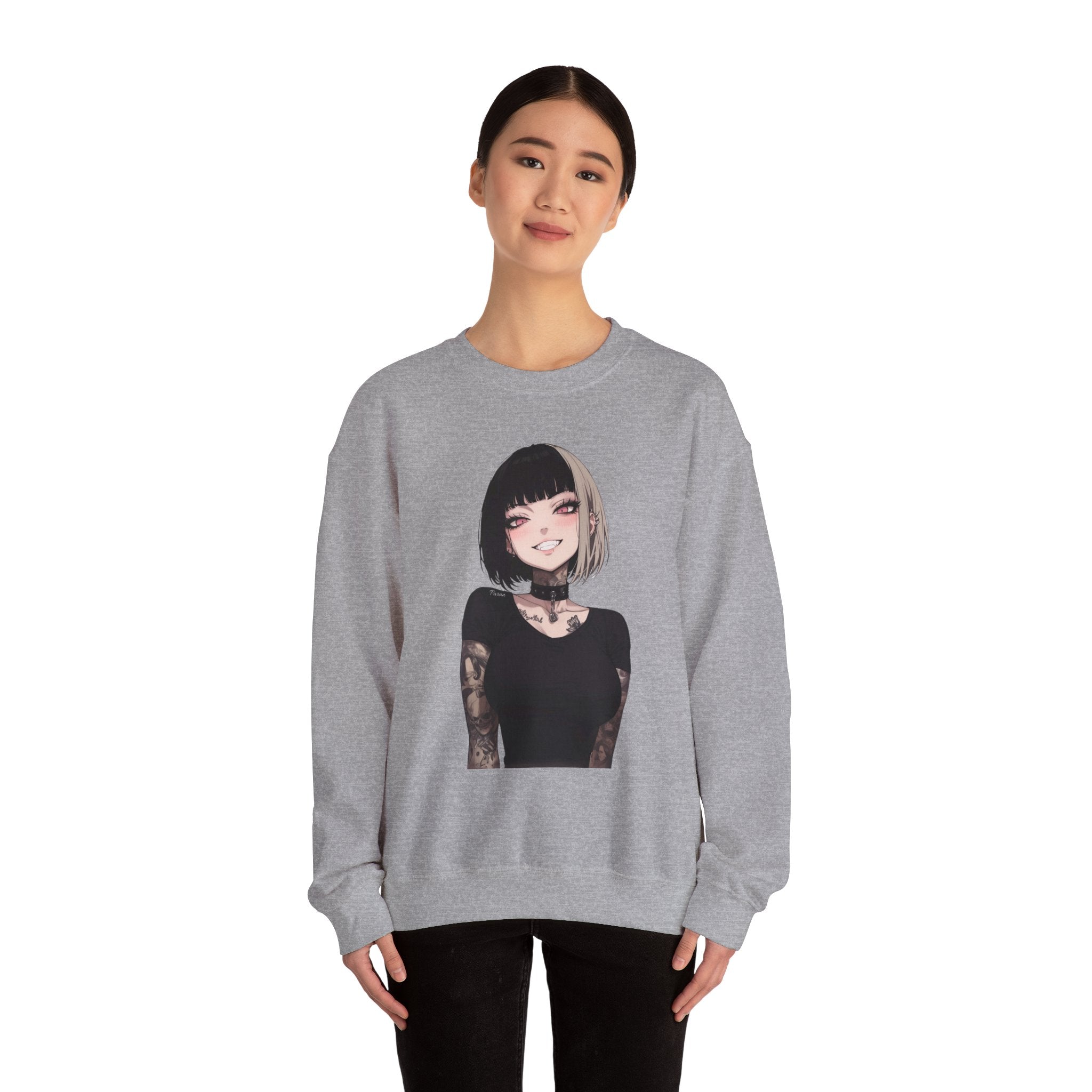 Himiko Toga Gothic Tattooed Style Unisex Heavy Blend™ Crewneck Sweatshirt