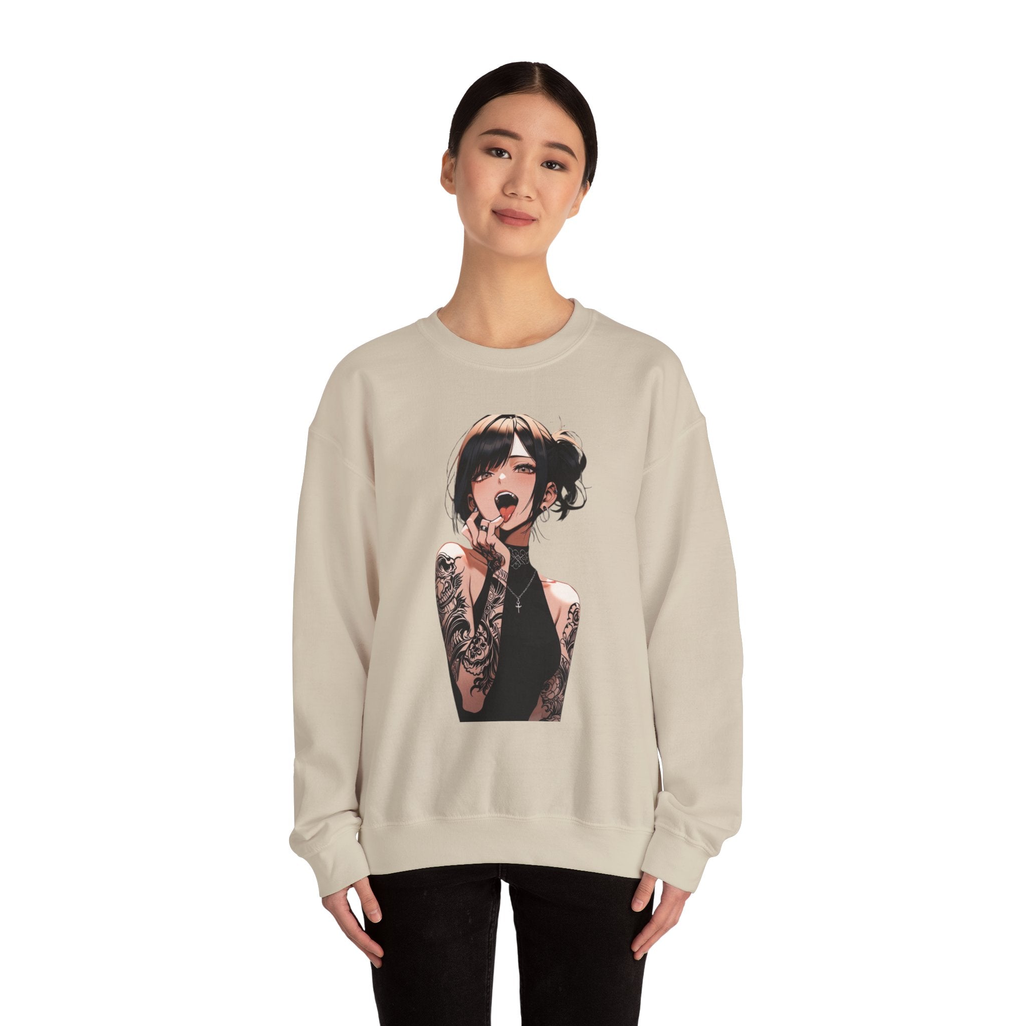 Gothic Himiko Toga Tattooed Ahegao Unisex Heavy Blend™ Crewneck Sweatshirt