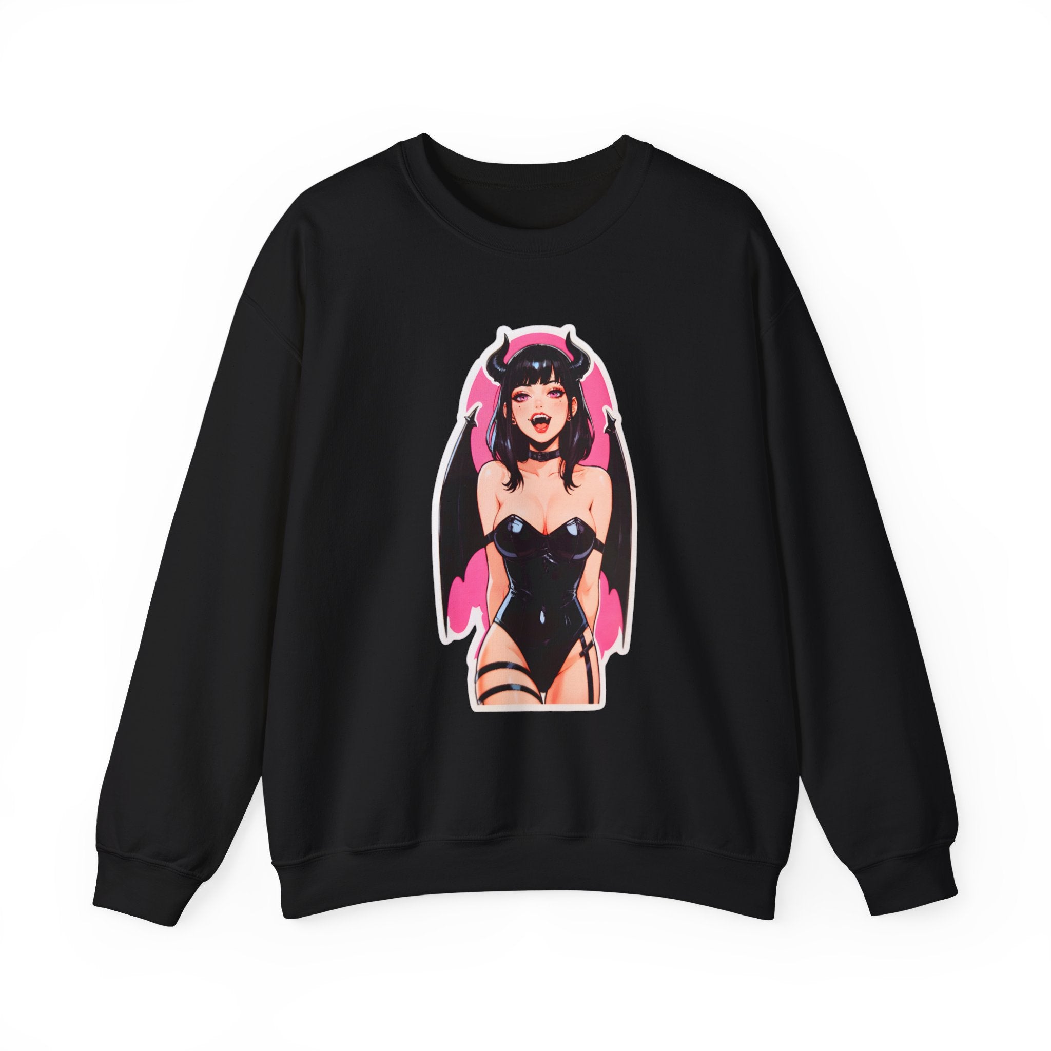 Succubus Ahegao Dark Gothic Unisex Heavy Blend™ Crewneck Sweatshirt
