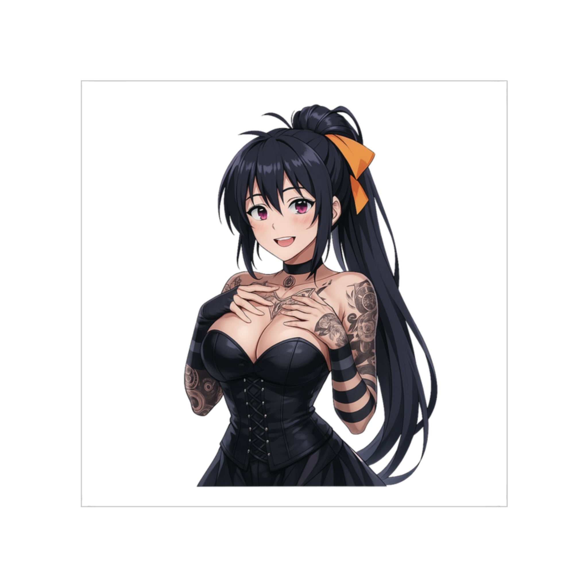Gothic Style Akeno Himejima Tattoed Waifu Sticker