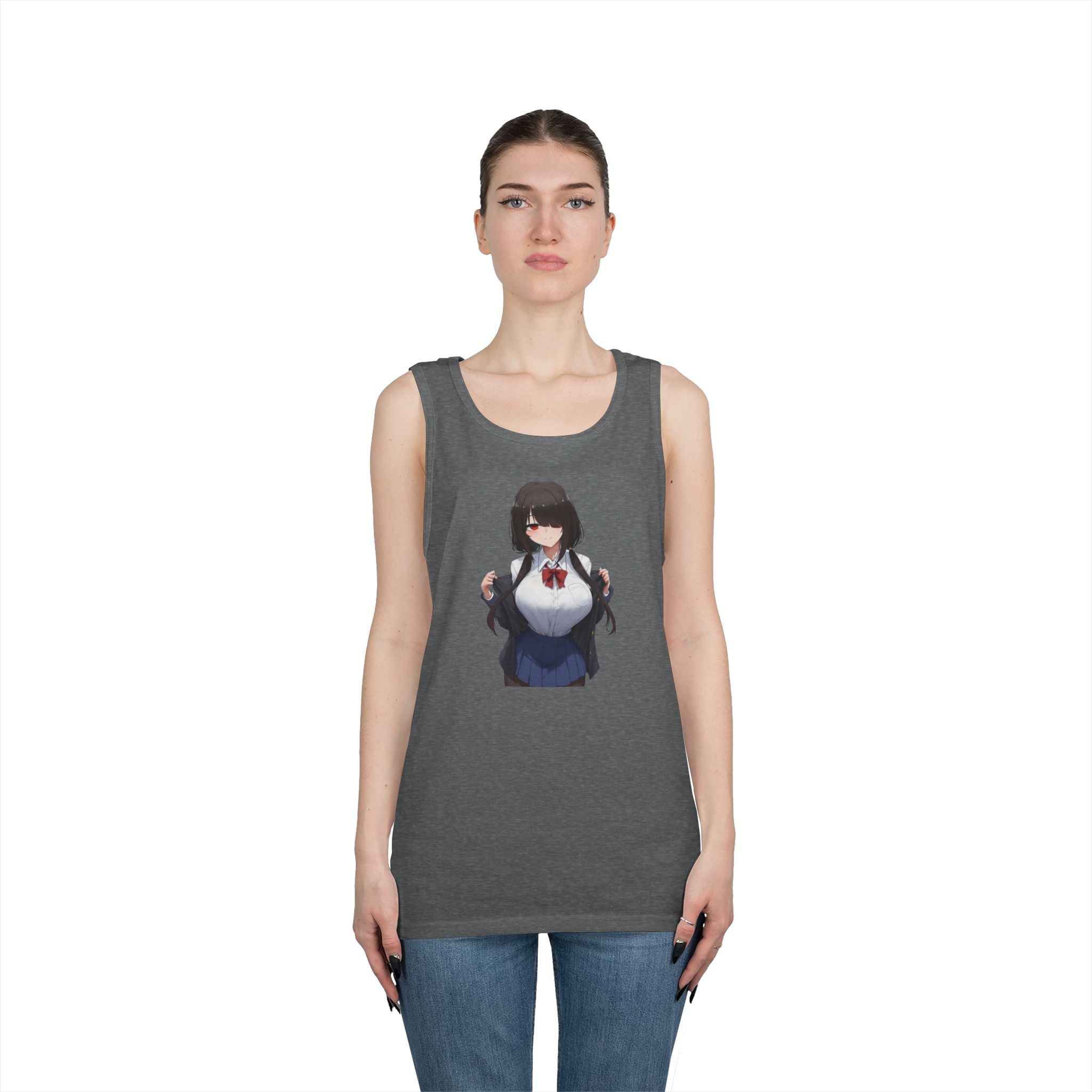 Tokisaki Kurum Schoolgirl Gothic Seductive Heavy Cotton Tank Top