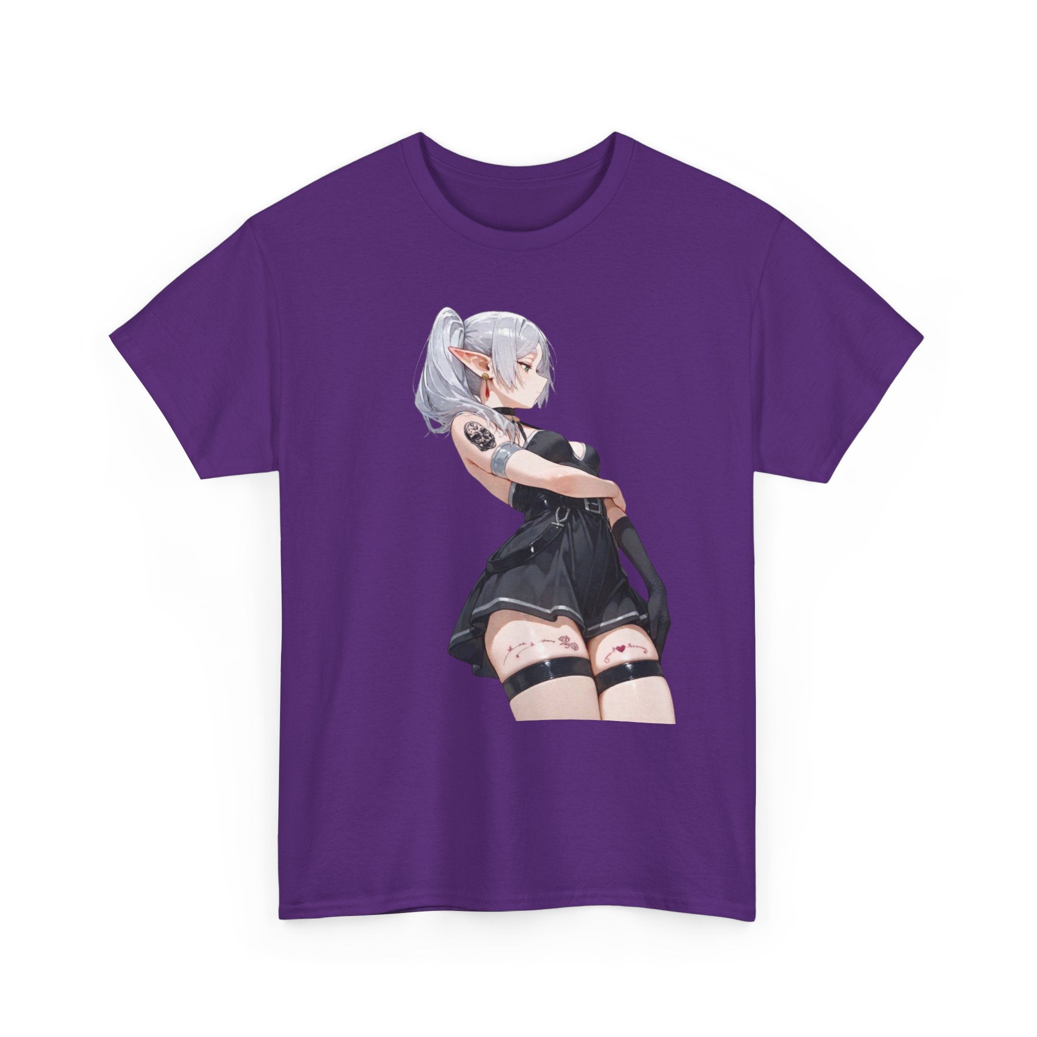 Sexy Frieren Tattooed Black Outfit Unisex Heavy Cotton Tee