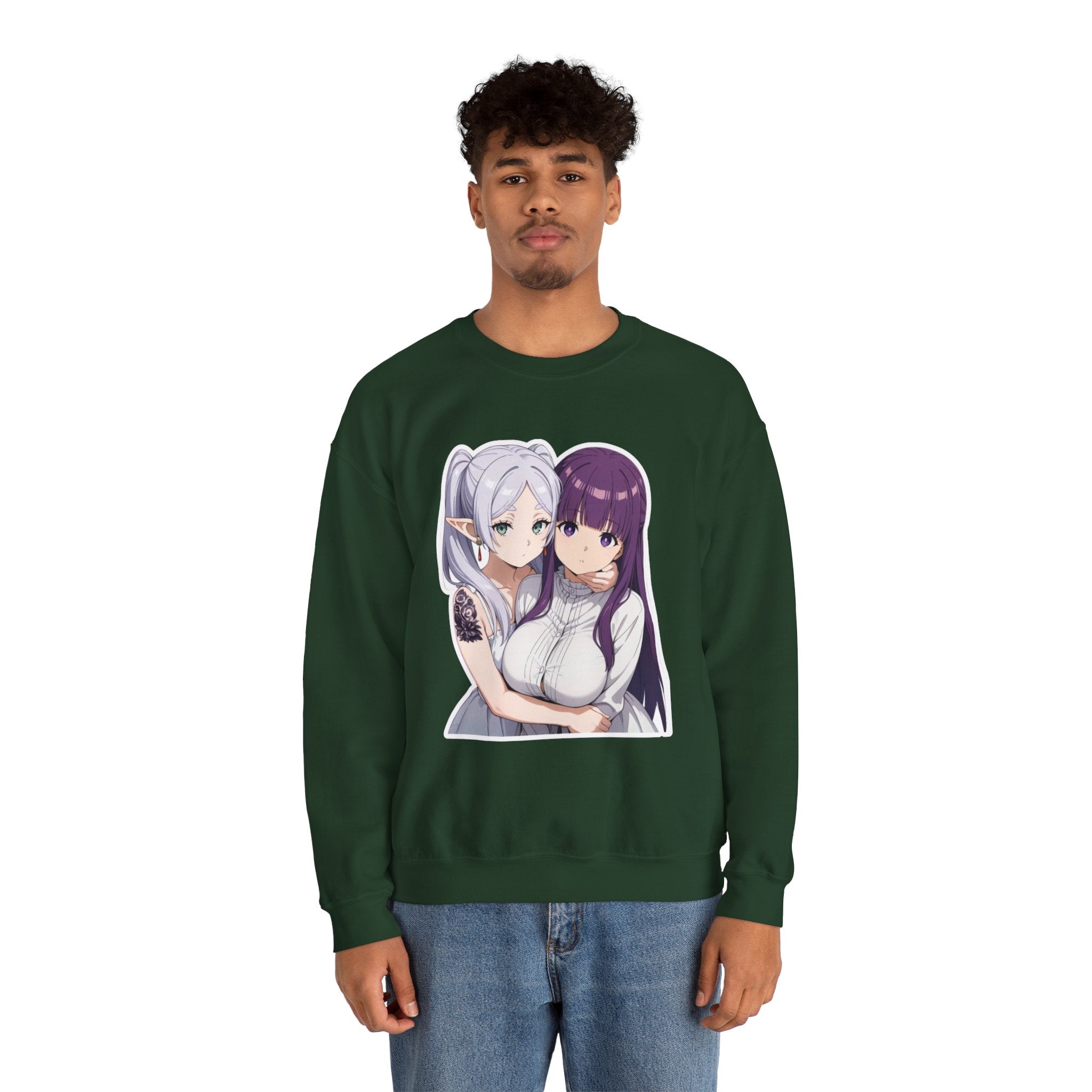 Fern x Frieren Waifu Unisex Heavy Blend™ Crewneck Sweatshirt