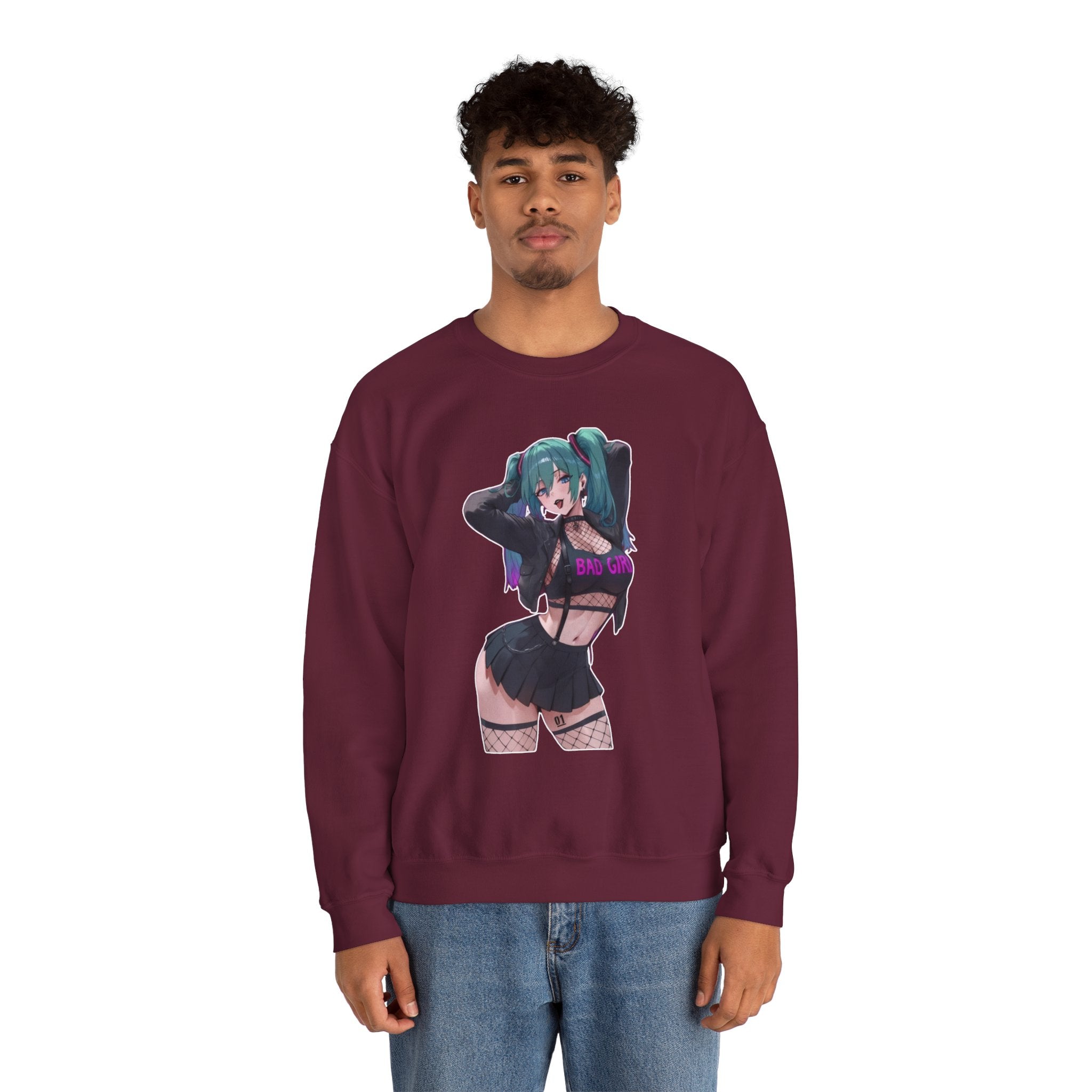 Hatsune Miku Baddie Unisex Heavy Blend™ Crewneck Sweatshirt