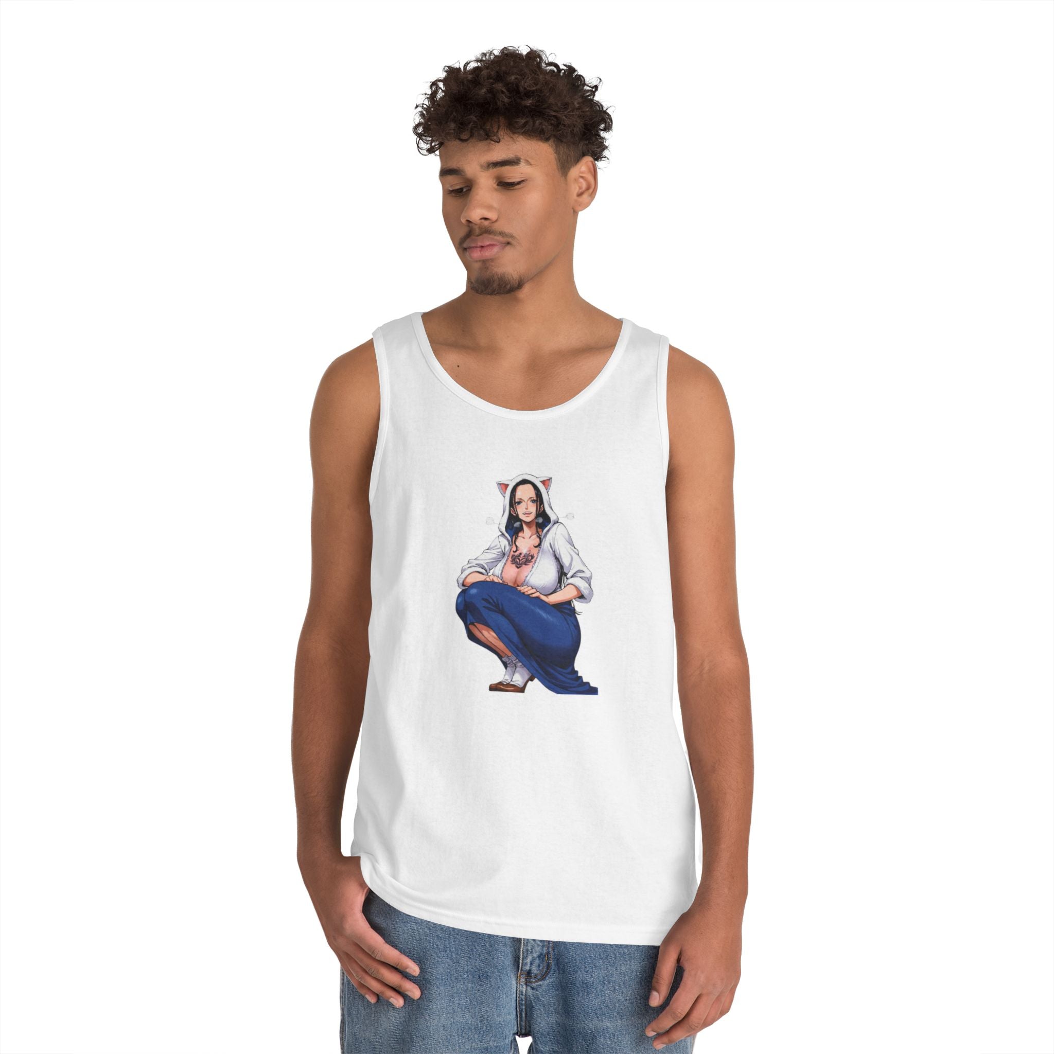 Nico Robin Catgirl Casual Anime Heavy Cotton Tank Top
