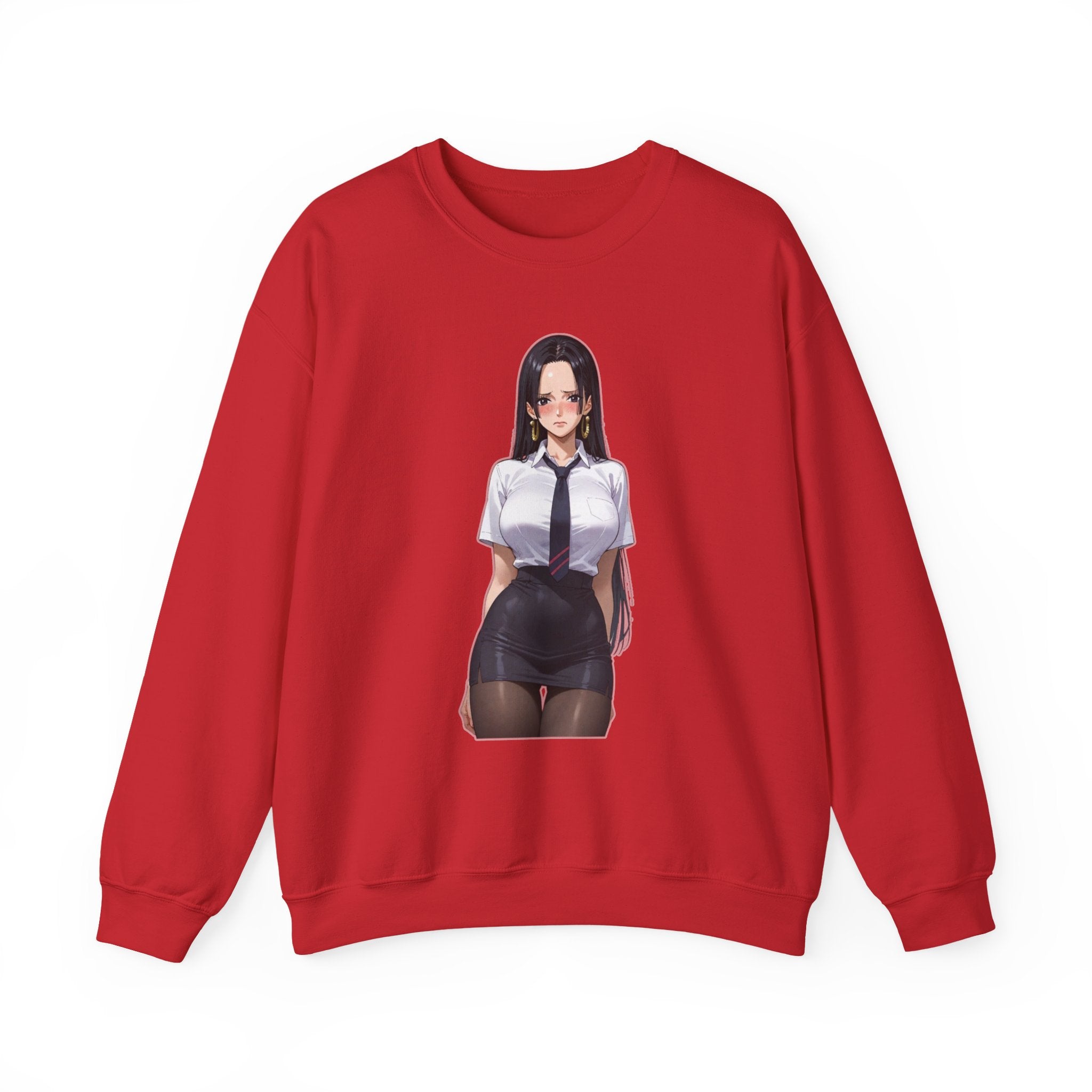 Nico Robin Office Lady Blushing Anime Unisex Heavy Blend™ Crewneck Sweatshirt