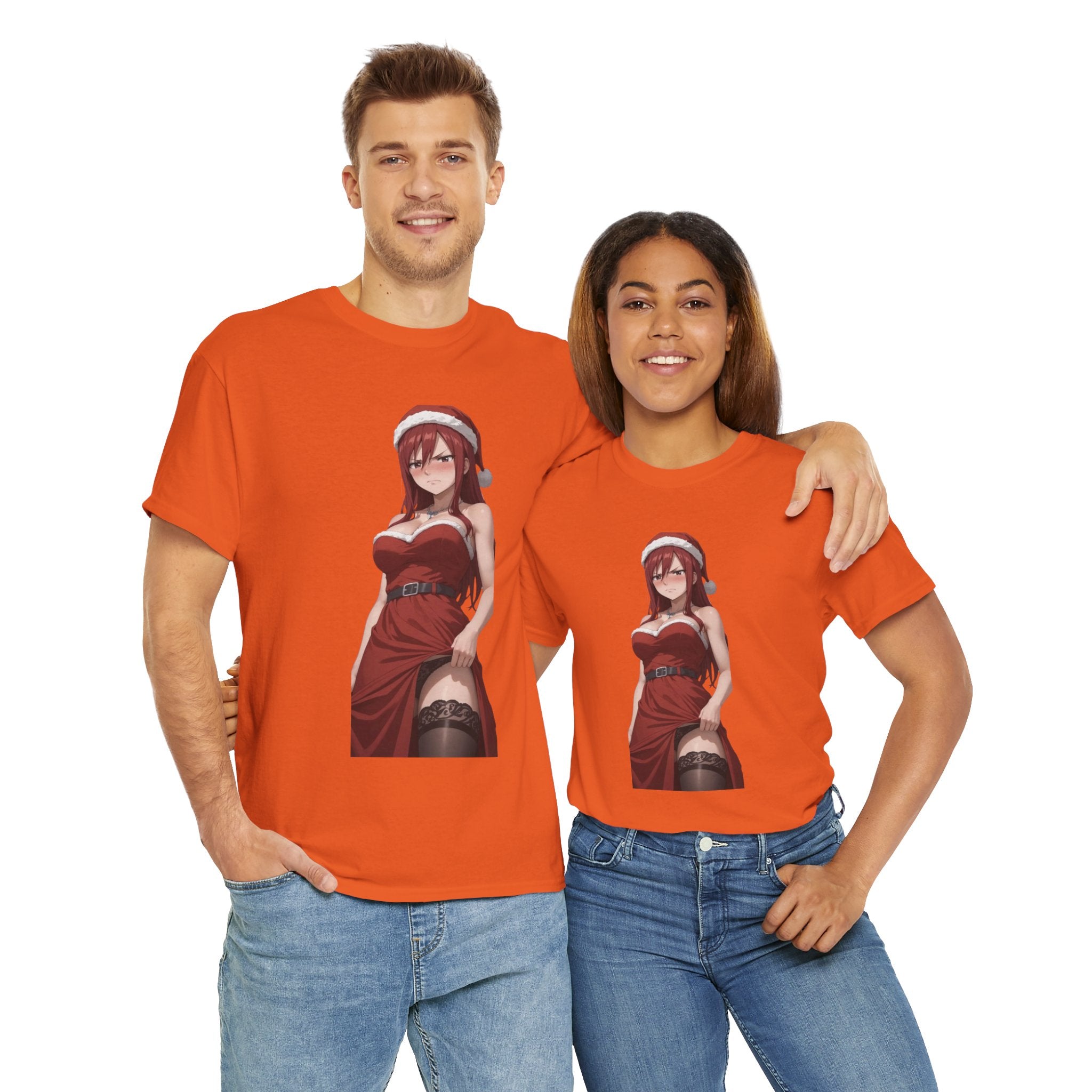 Ezra Scarlet Christmas Themed Angry Anime Unisex Heavy Cotton Tee