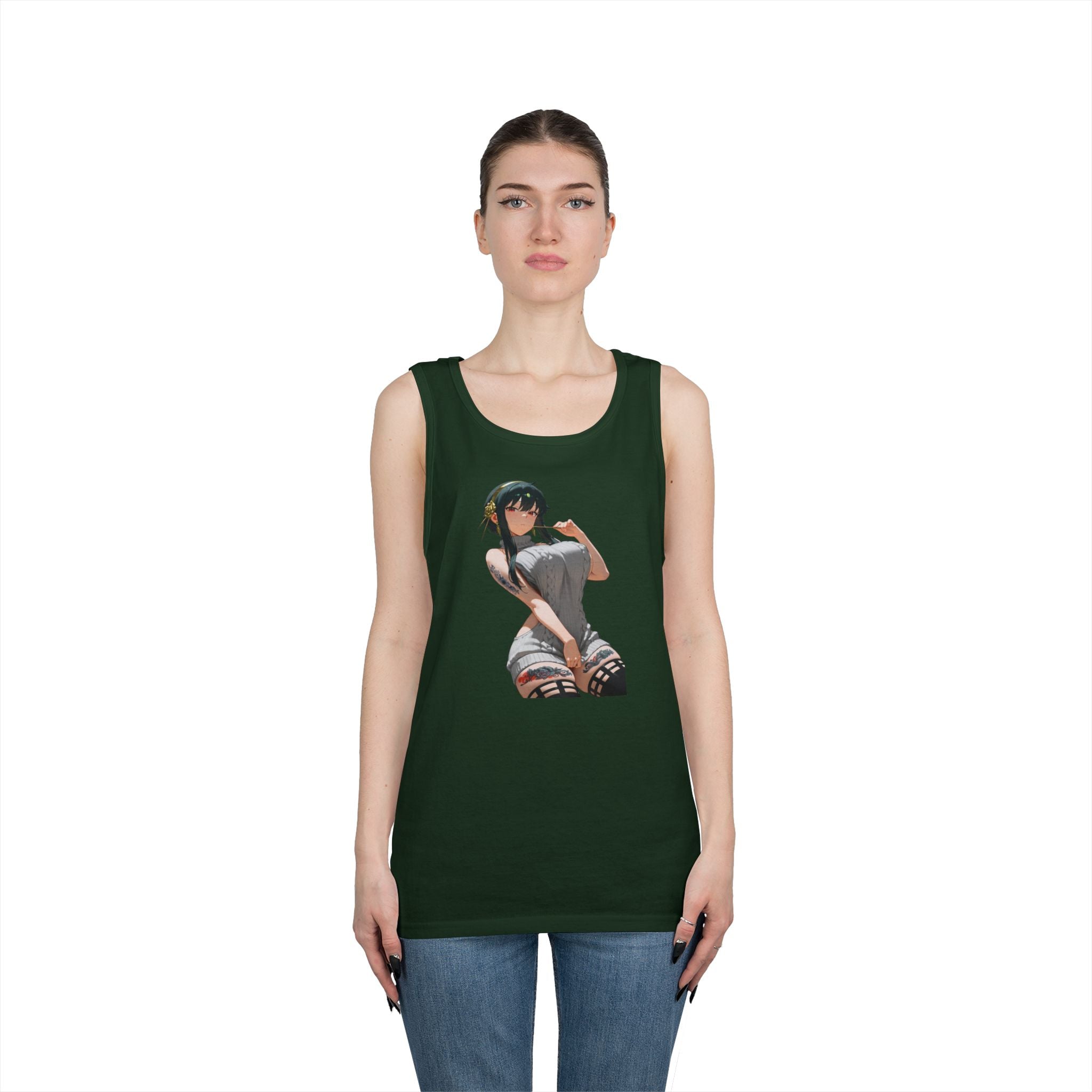 Yor Forger Sexy Tattooed Anime Heavy Cotton Tank Top