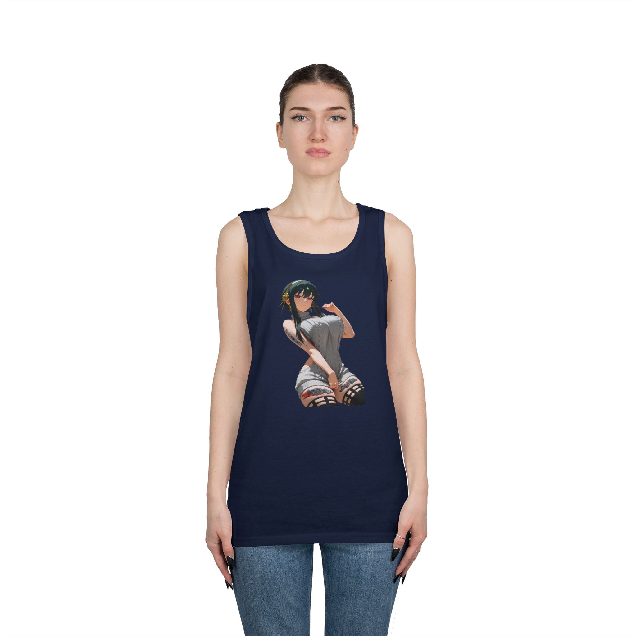 Yor Forger Sexy Tattooed Anime Heavy Cotton Tank Top