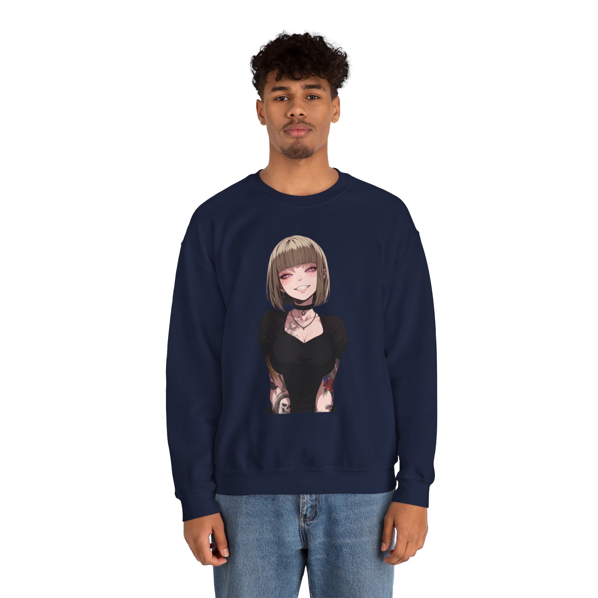 Sexy Style Himiko Toga Skull Tattooed Unisex Heavy Blend™ Crewneck Sweatshirt