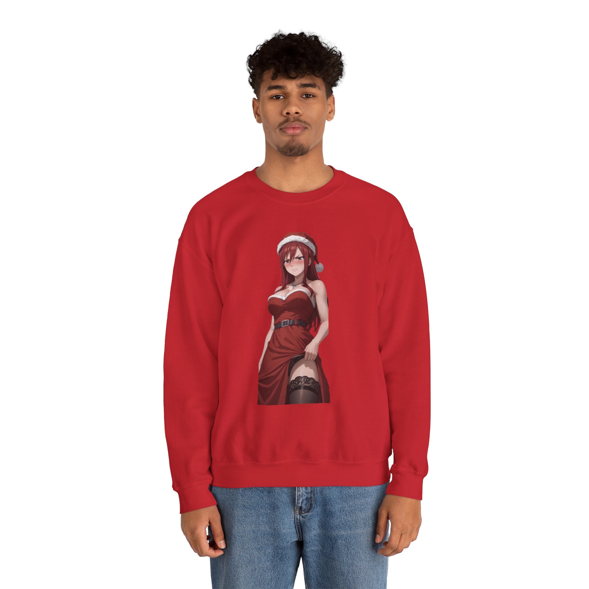 Ezra Scarlet Christmas Themed Angry Unisex Heavy Blend™ Crewneck Sweatshirt