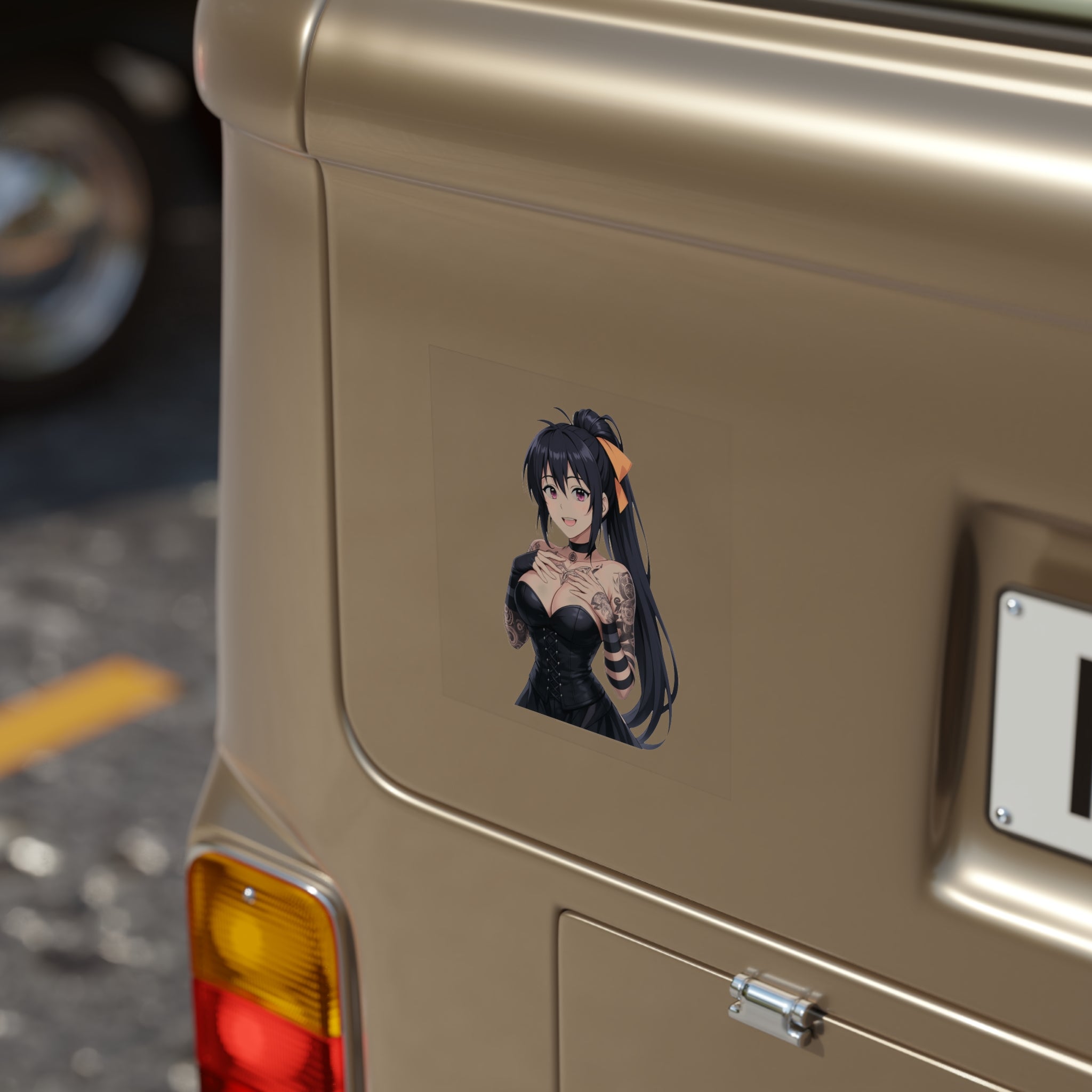 Gothic Style Akeno Himejima Tattoed Waifu Sticker