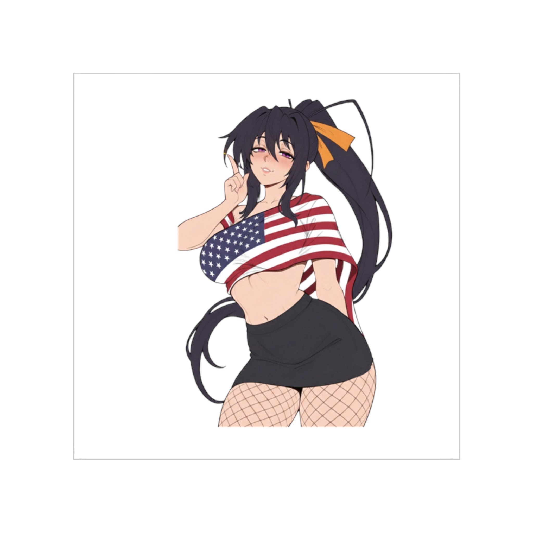 Akeno America Cansual Sexy Waifu Sticker