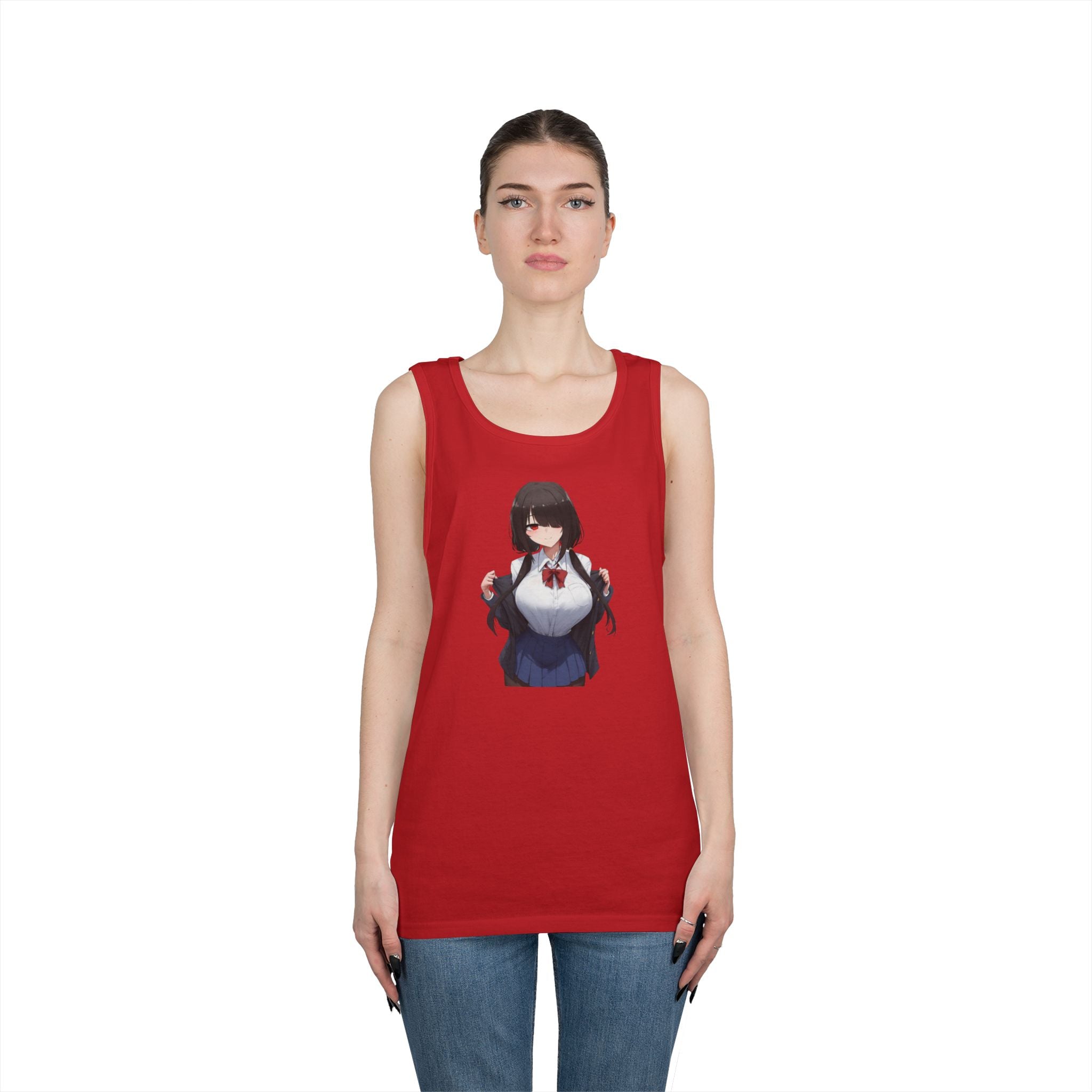 Tokisaki Kurum Schoolgirl Gothic Seductive Heavy Cotton Tank Top