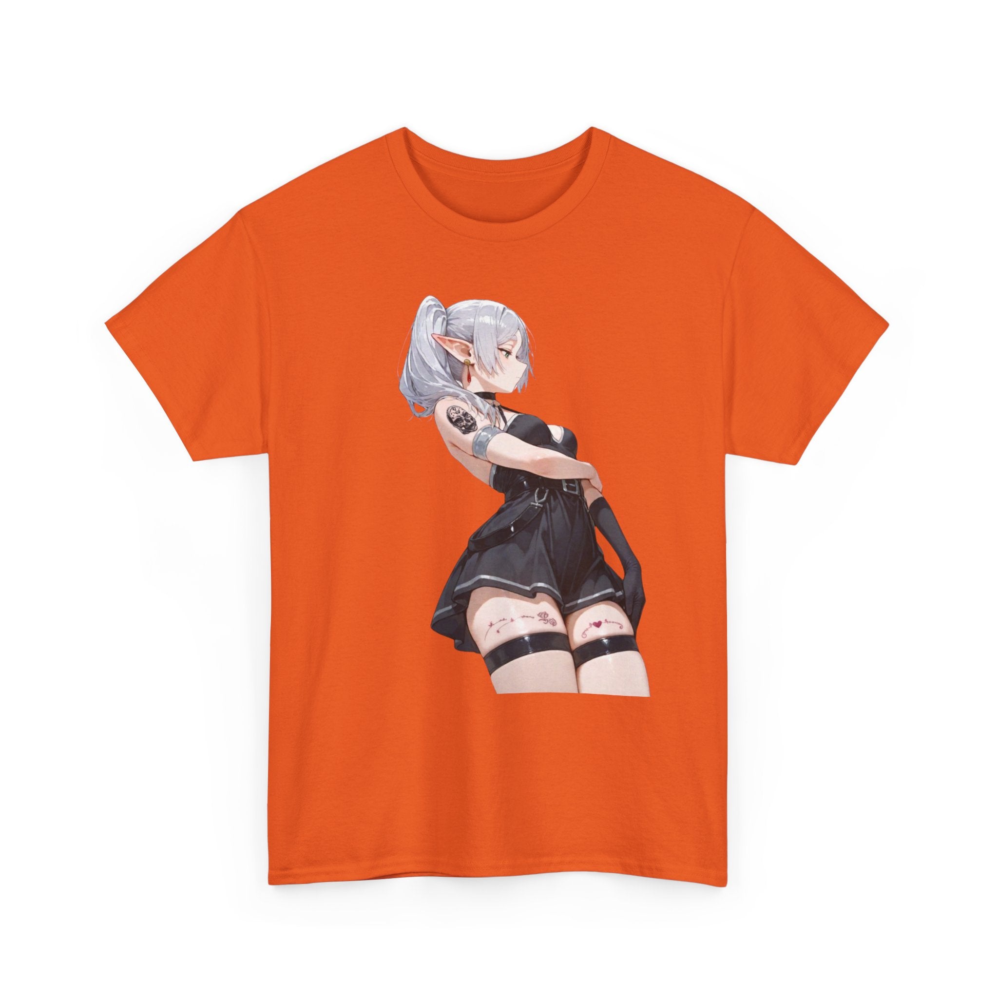Sexy Frieren Tattooed Black Outfit Unisex Heavy Cotton Tee