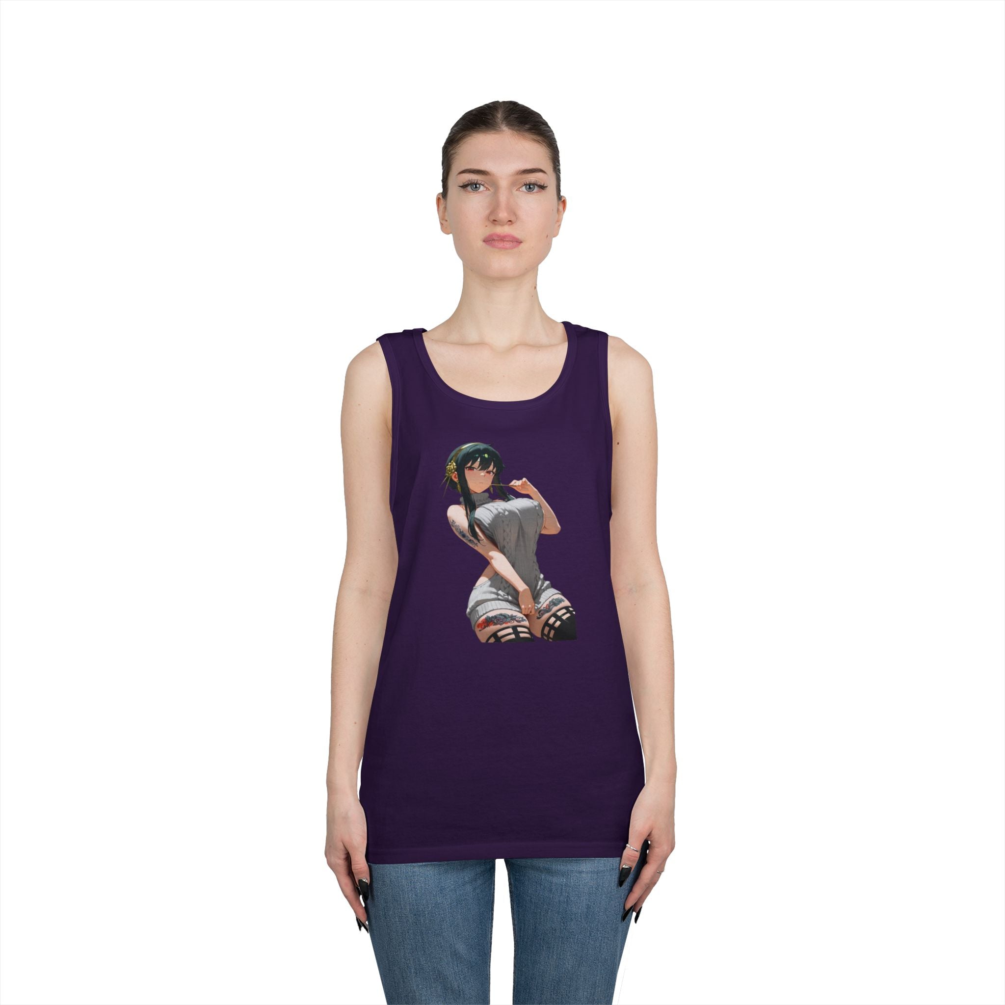 Yor Forger Sexy Tattooed Anime Heavy Cotton Tank Top