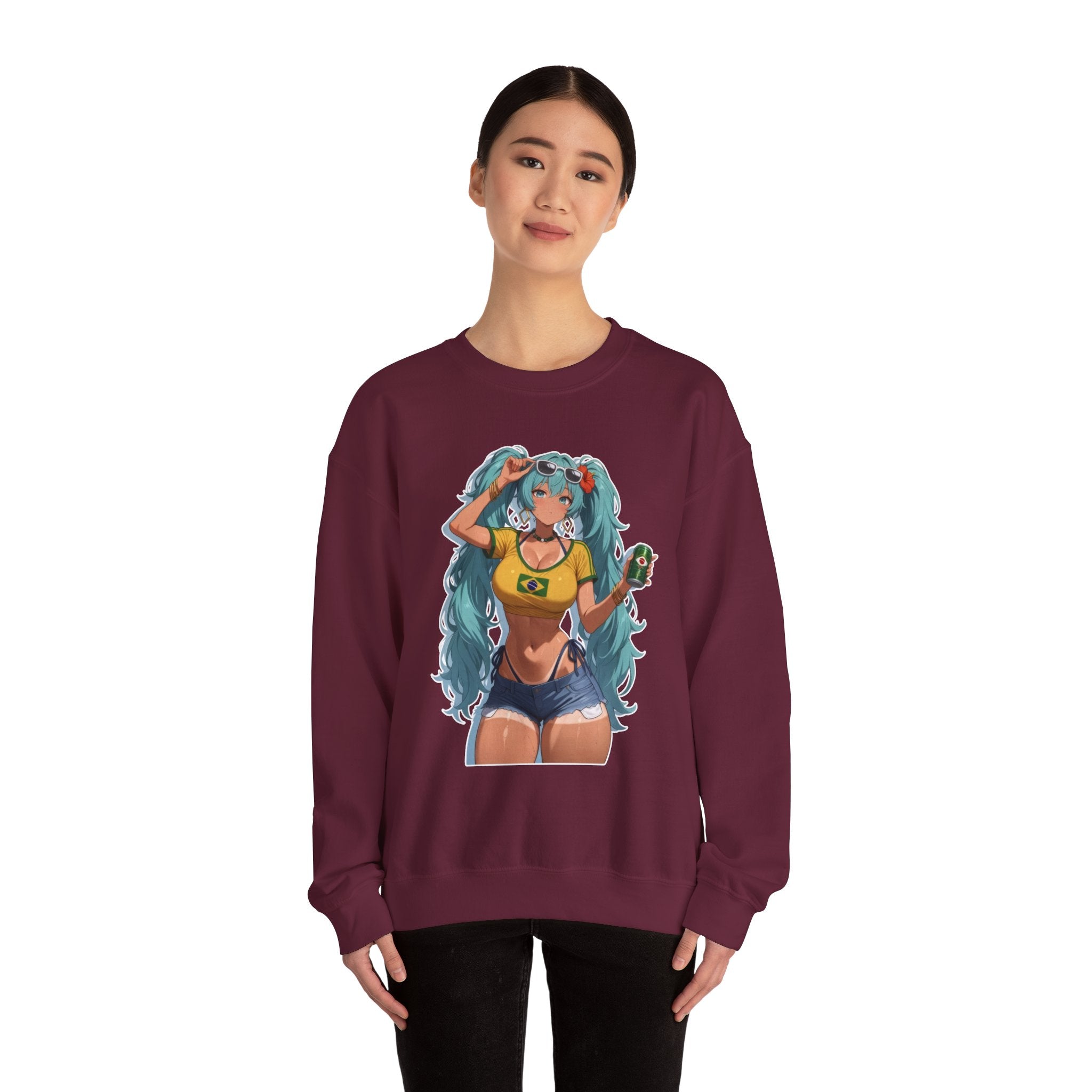 Hatsune Miku Brazil Girl Unisex Heavy Blend™ Crewneck Sweatshirt