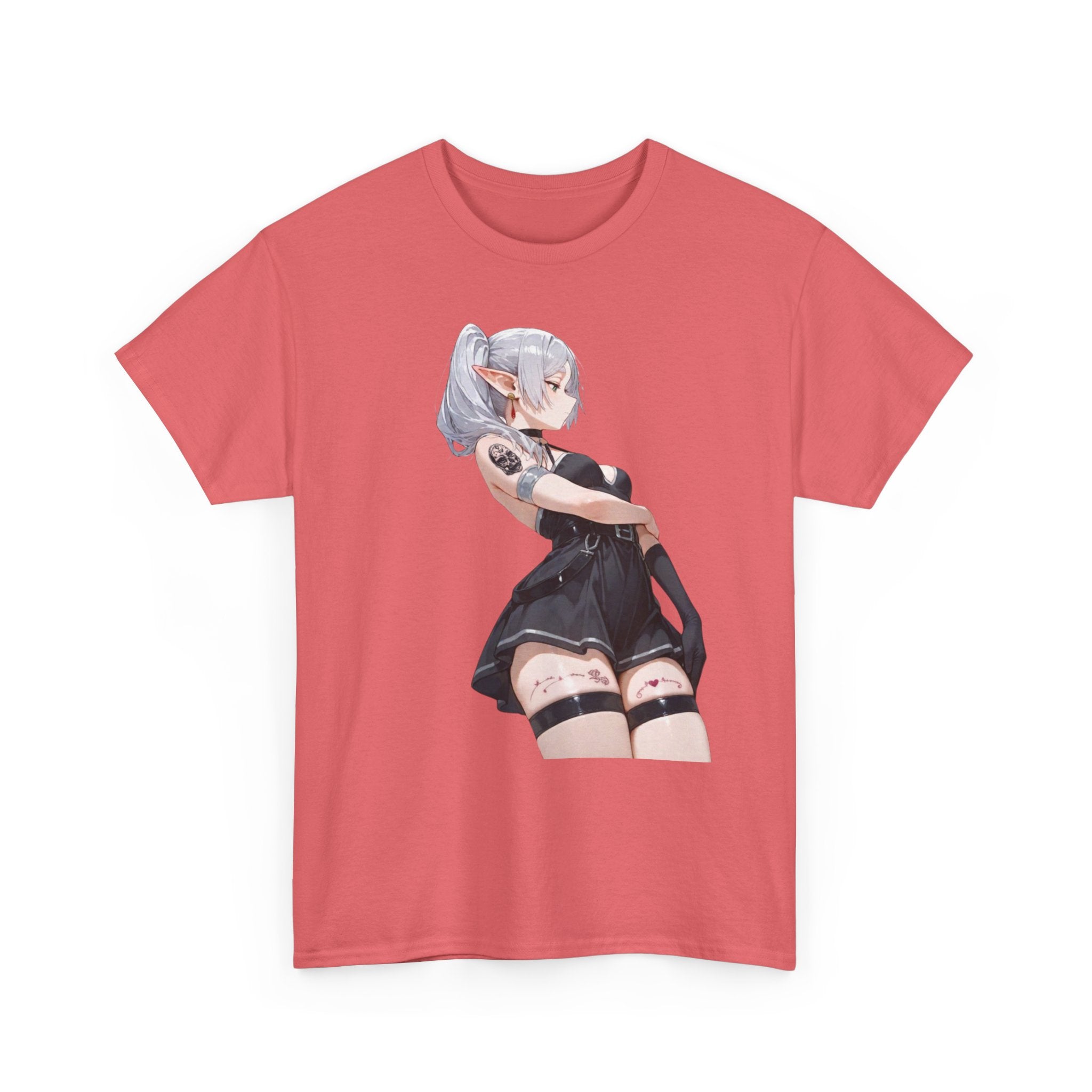 Sexy Frieren Tattooed Black Outfit Unisex Heavy Cotton Tee