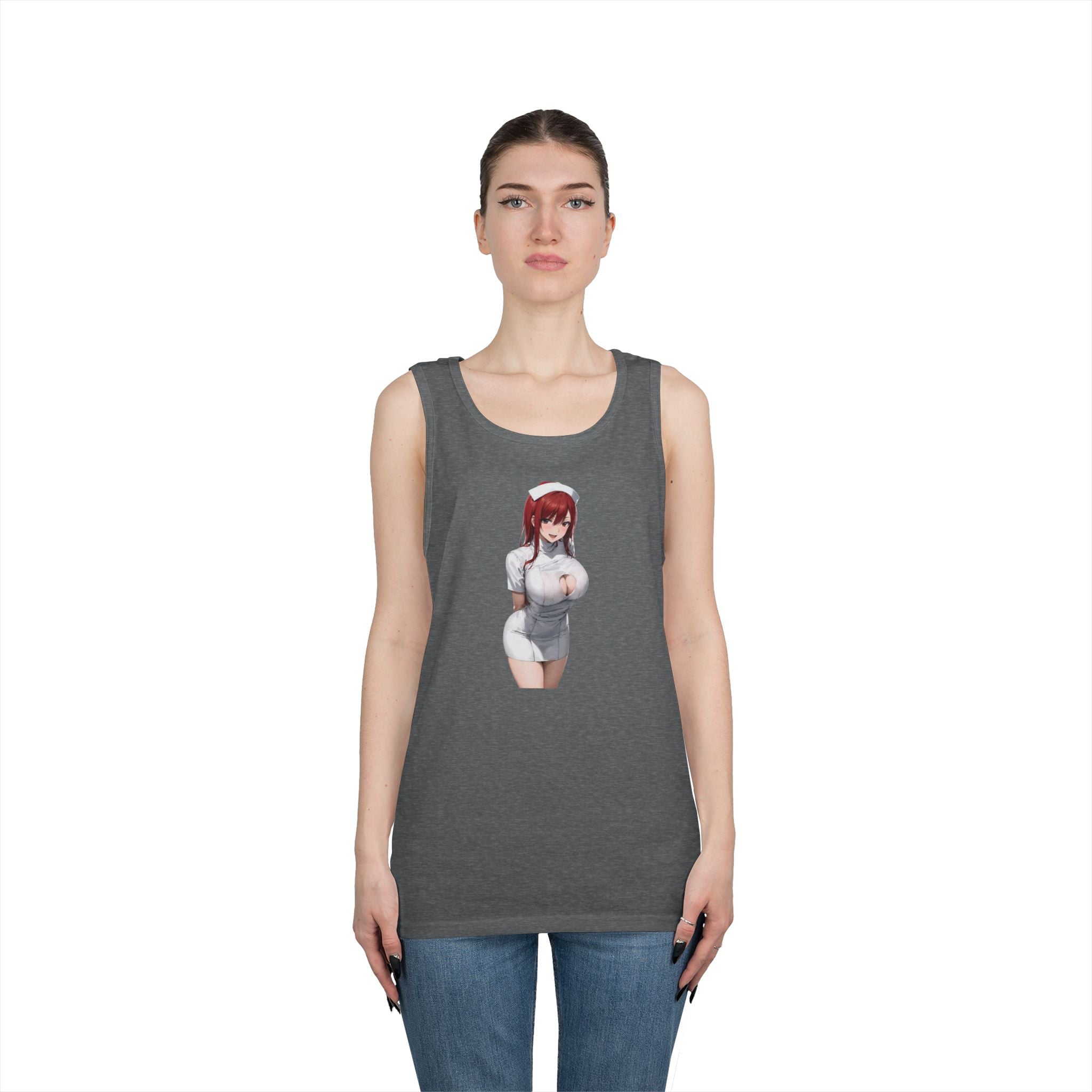 Ezra Scarlet Nurse Uniform Anime Heavy Cotton Tank Top