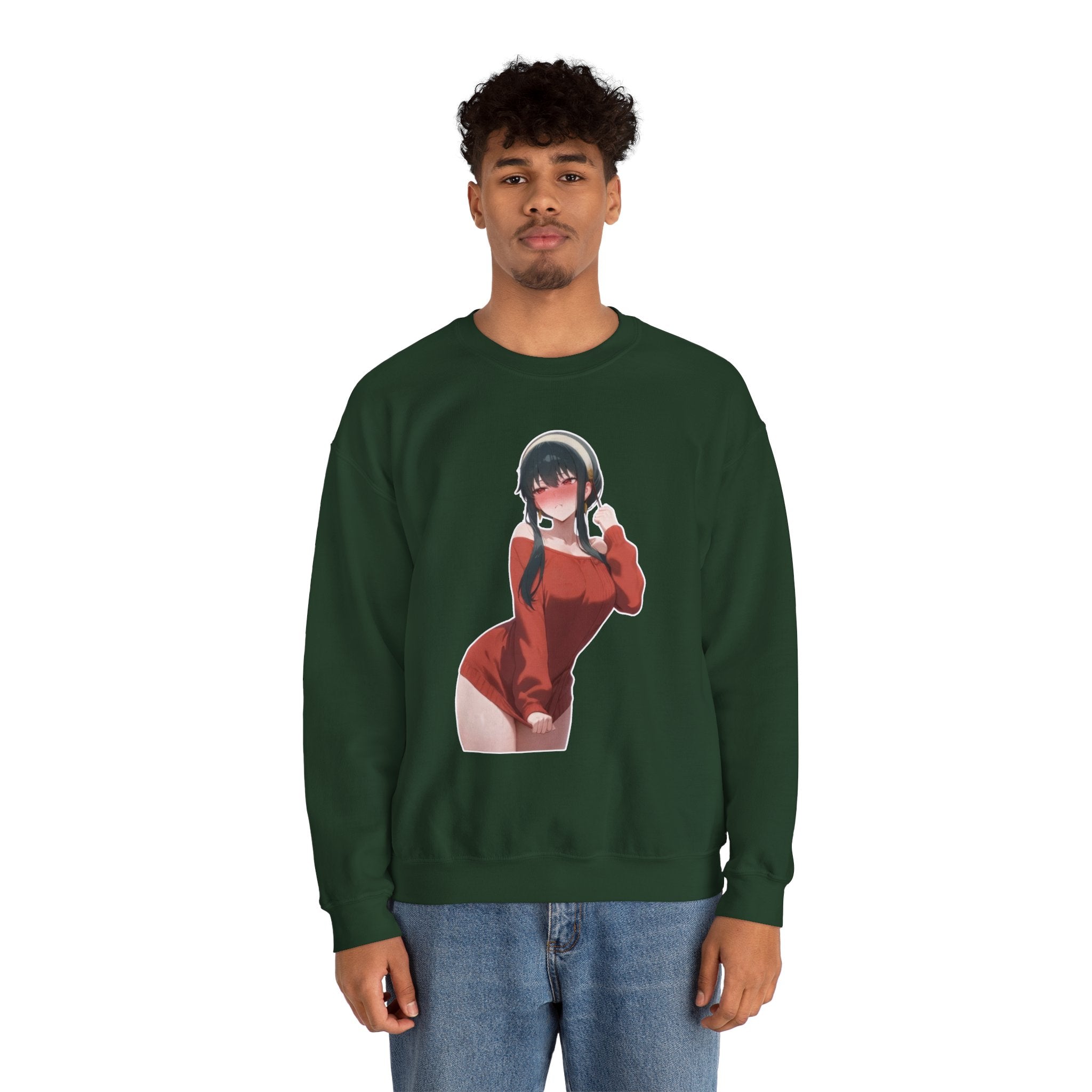 Yor Forger Blushing Waifu Unisex Heavy Blend™ Crewneck Sweatshirt
