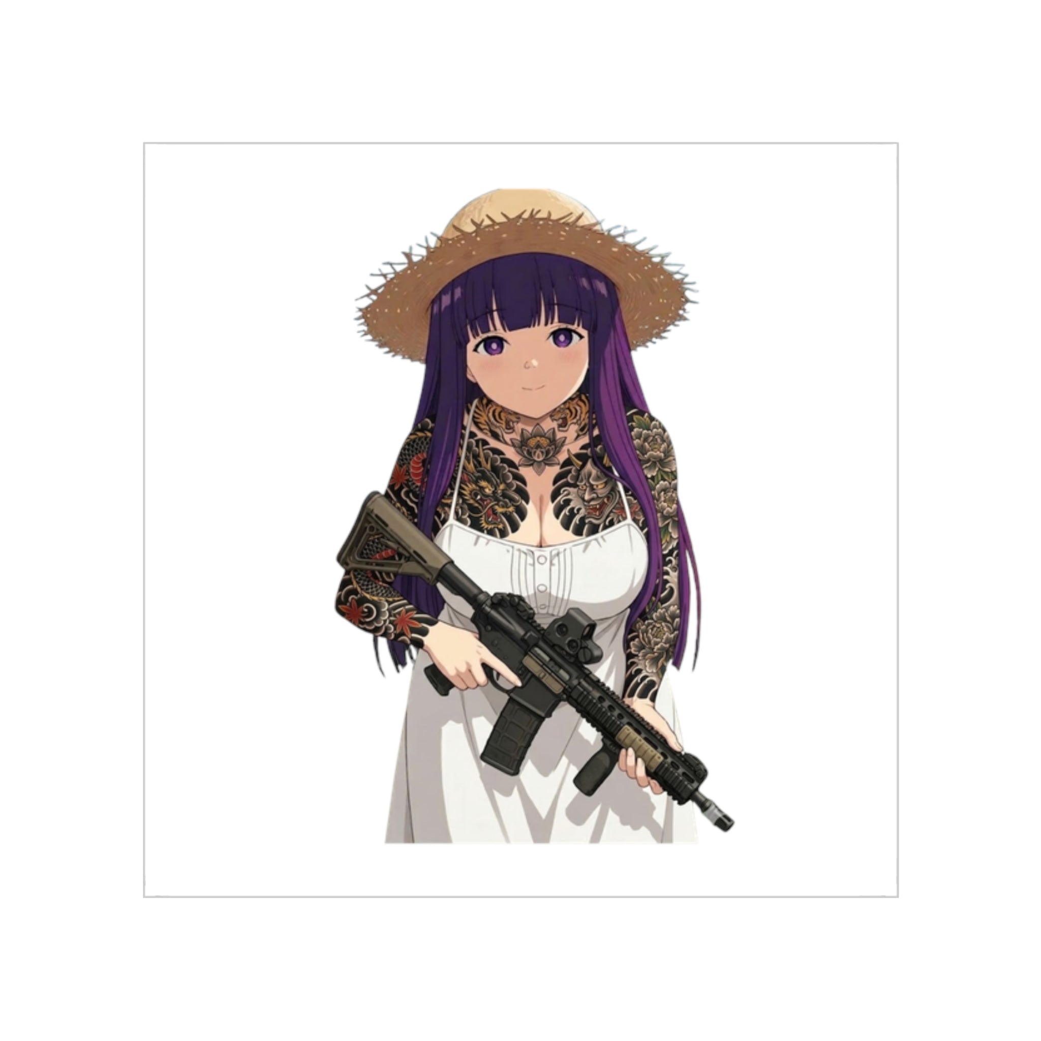 Fern Tattoo Tactical Waifu Sticker