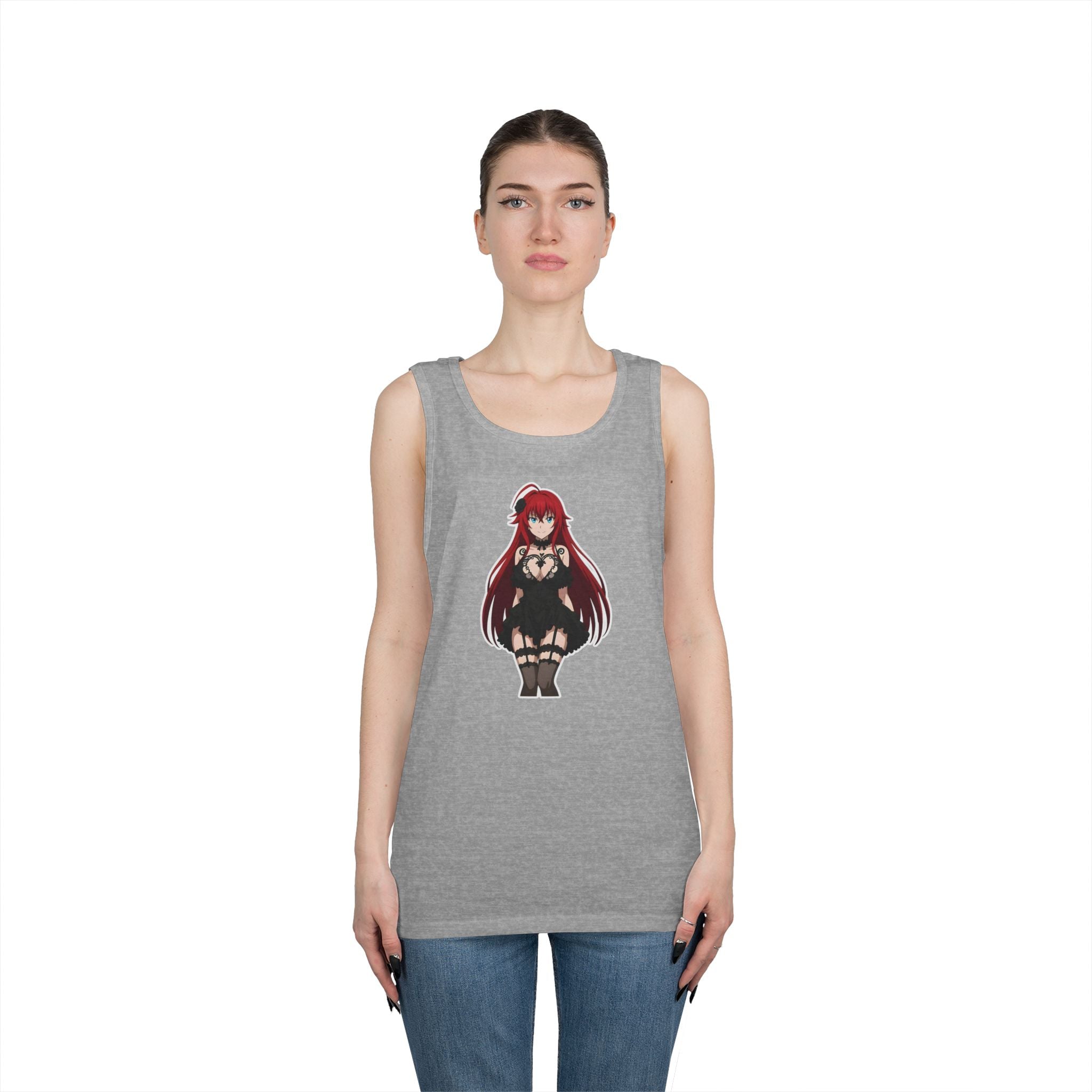 Rias Gremory Gothic Style Waifu Heavy Cotton Tank Top