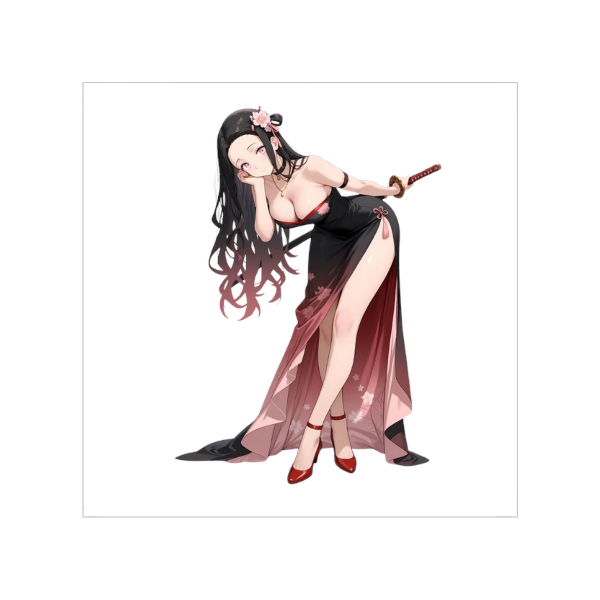 Nezuko Elegant Seduction Style Waifu Sticker