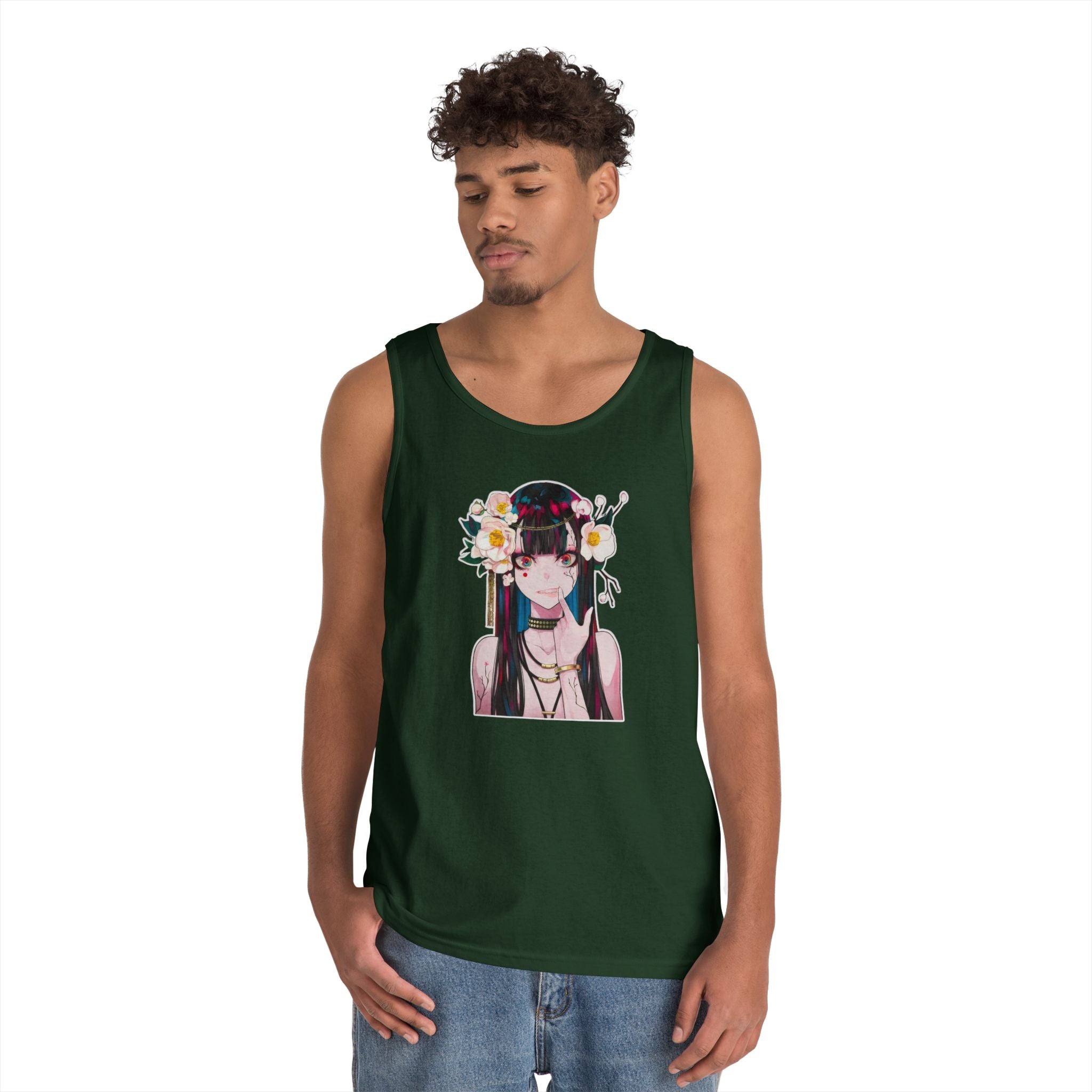 Vampire Girl Dark Fantasy Heavy Cotton Tank Top