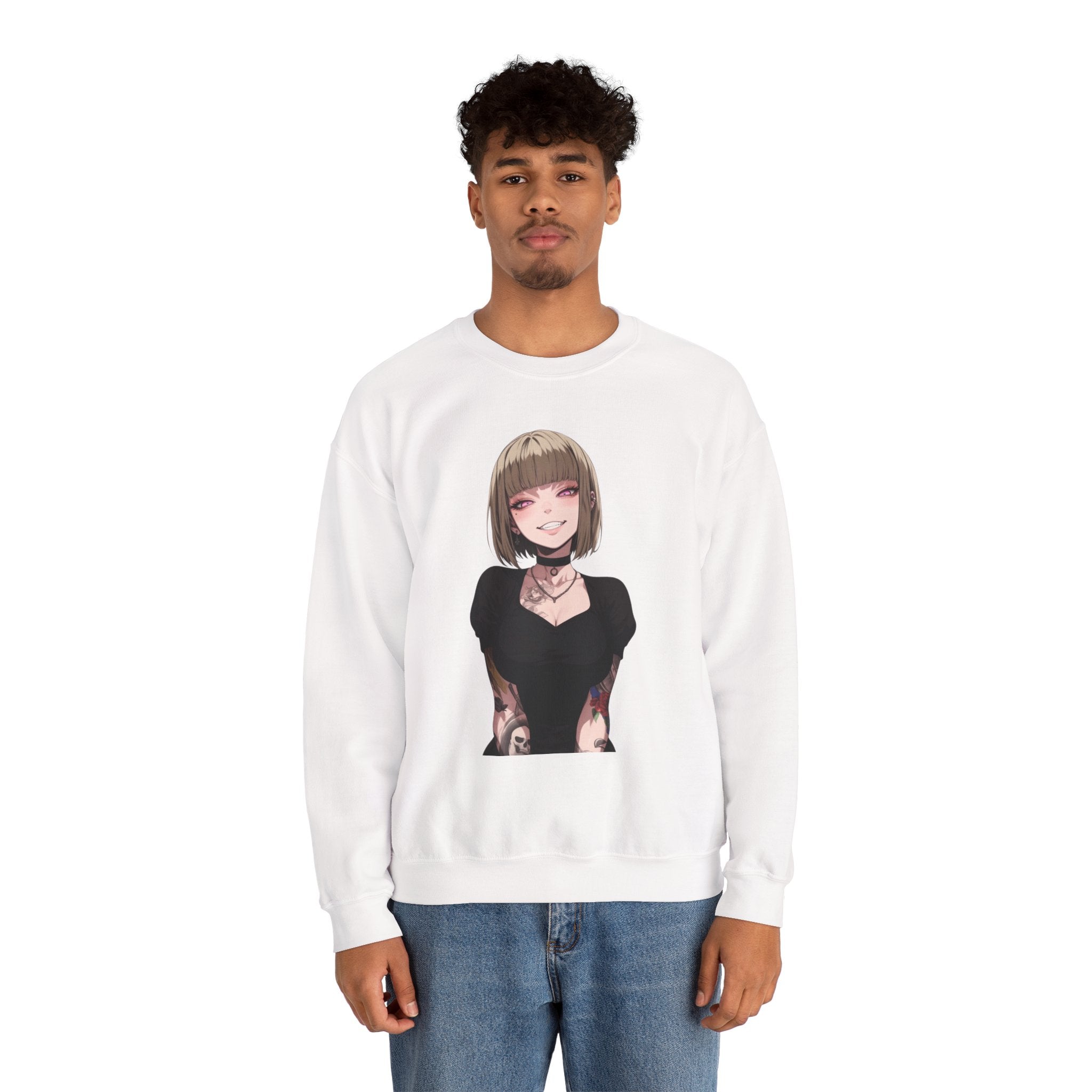Sexy Style Himiko Toga Skull Tattooed Unisex Heavy Blend™ Crewneck Sweatshirt