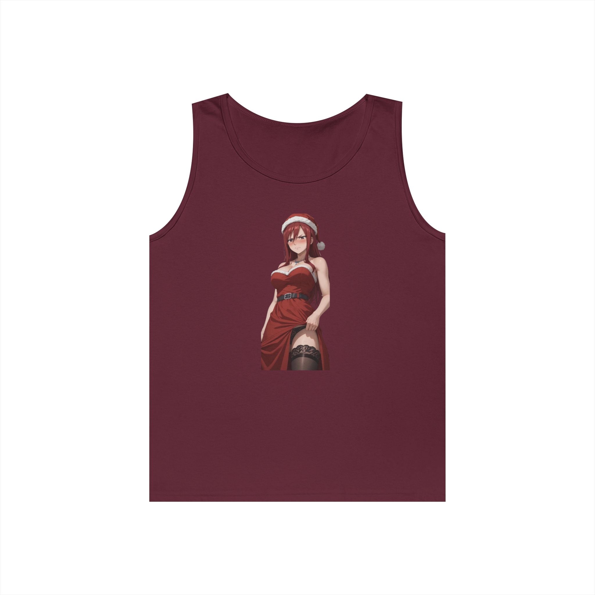 Ezra Scarlet Christmas Themed Angry Anime Heavy Cotton Tank Top