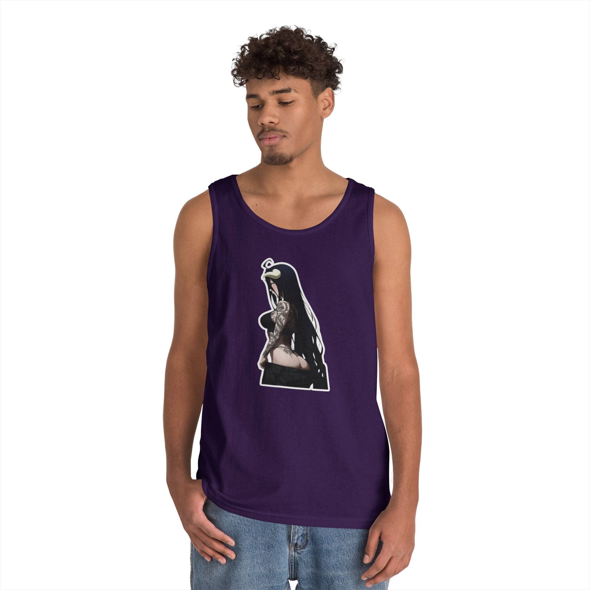 Albedo From Overlord Gothic Tattooed Heavy Cotton Tank Top