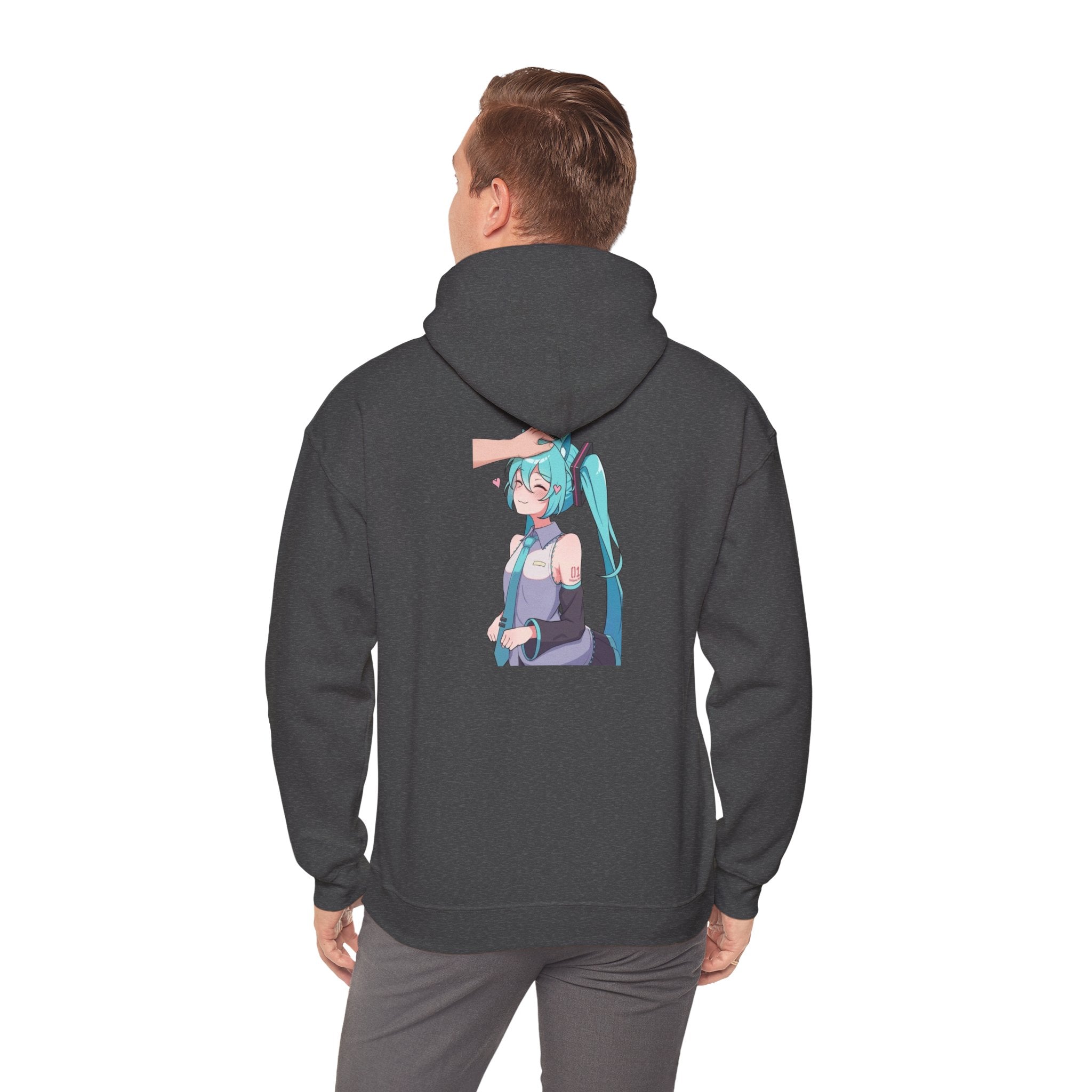 Hatsune Miku Headpat Smiling Catgirl Unisex Heavy Blend™ Hooded Sweatshirt