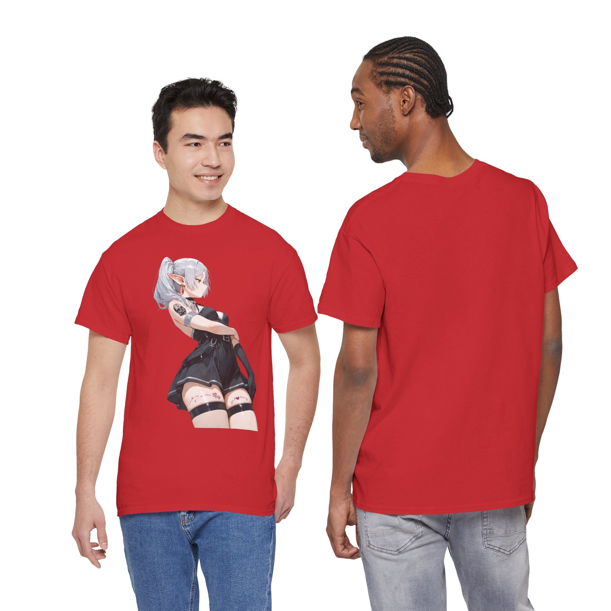 Sexy Frieren Tattooed Black Outfit Unisex Heavy Cotton Tee