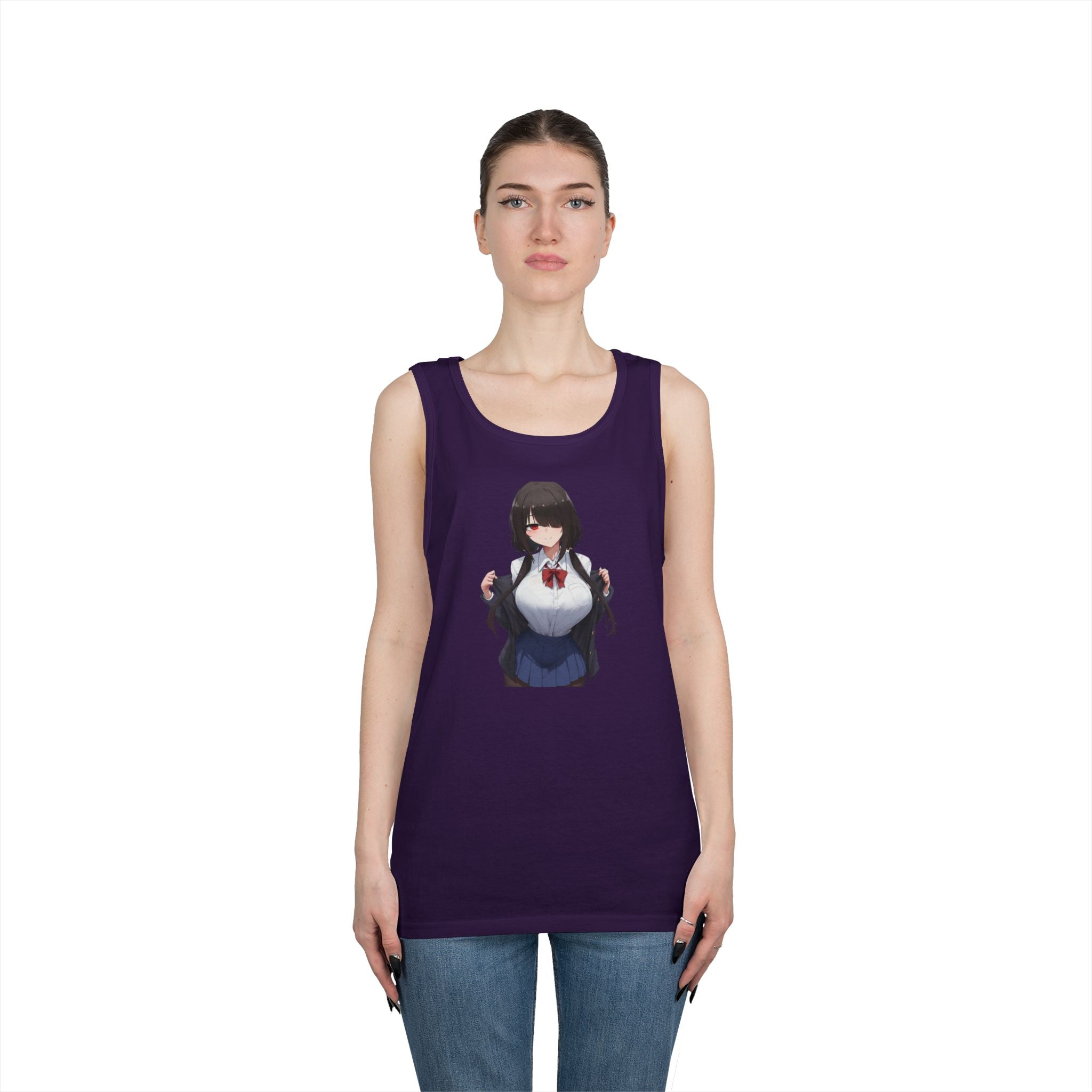 Tokisaki Kurum Schoolgirl Gothic Seductive Heavy Cotton Tank Top