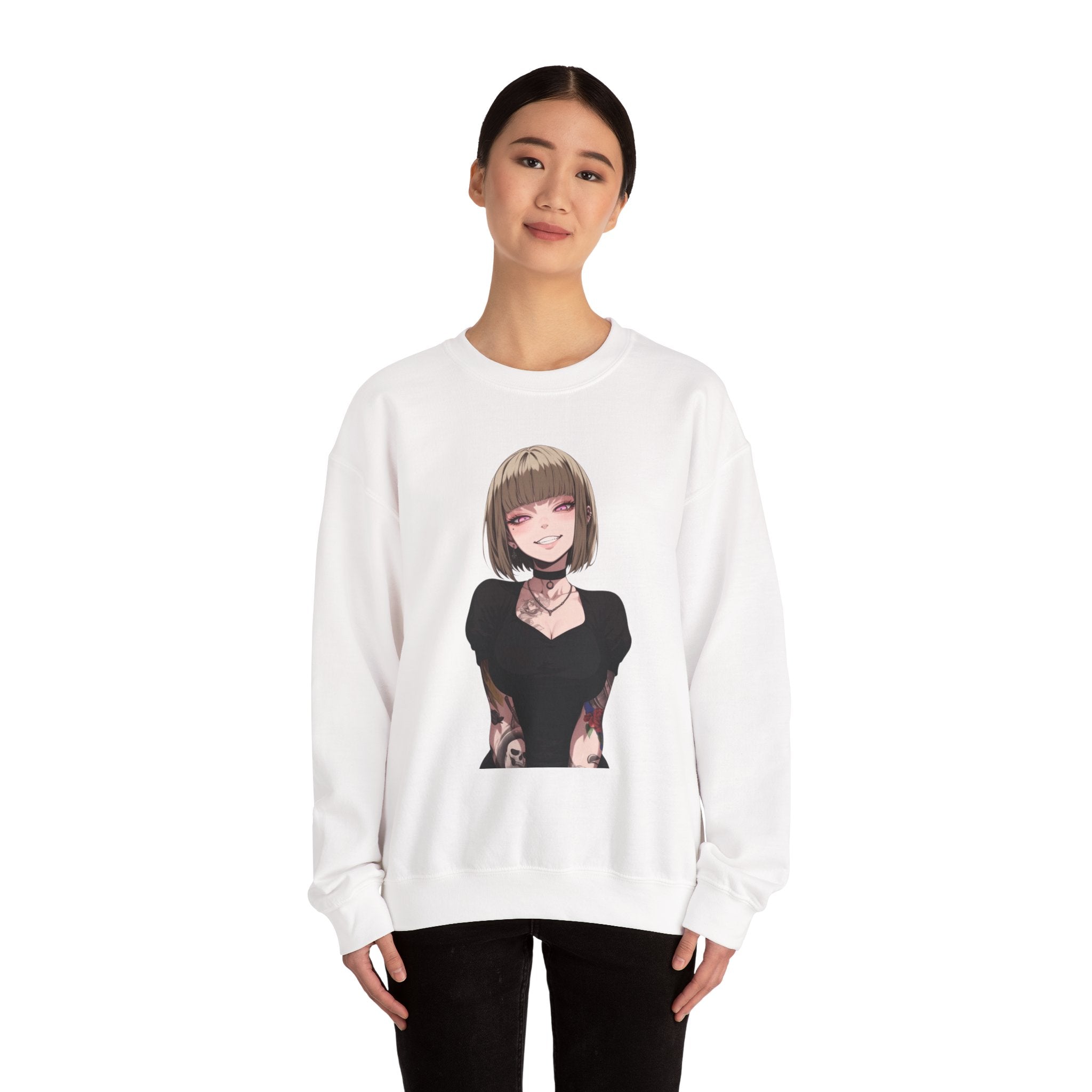 Sexy Style Himiko Toga Skull Tattooed Unisex Heavy Blend™ Crewneck Sweatshirt